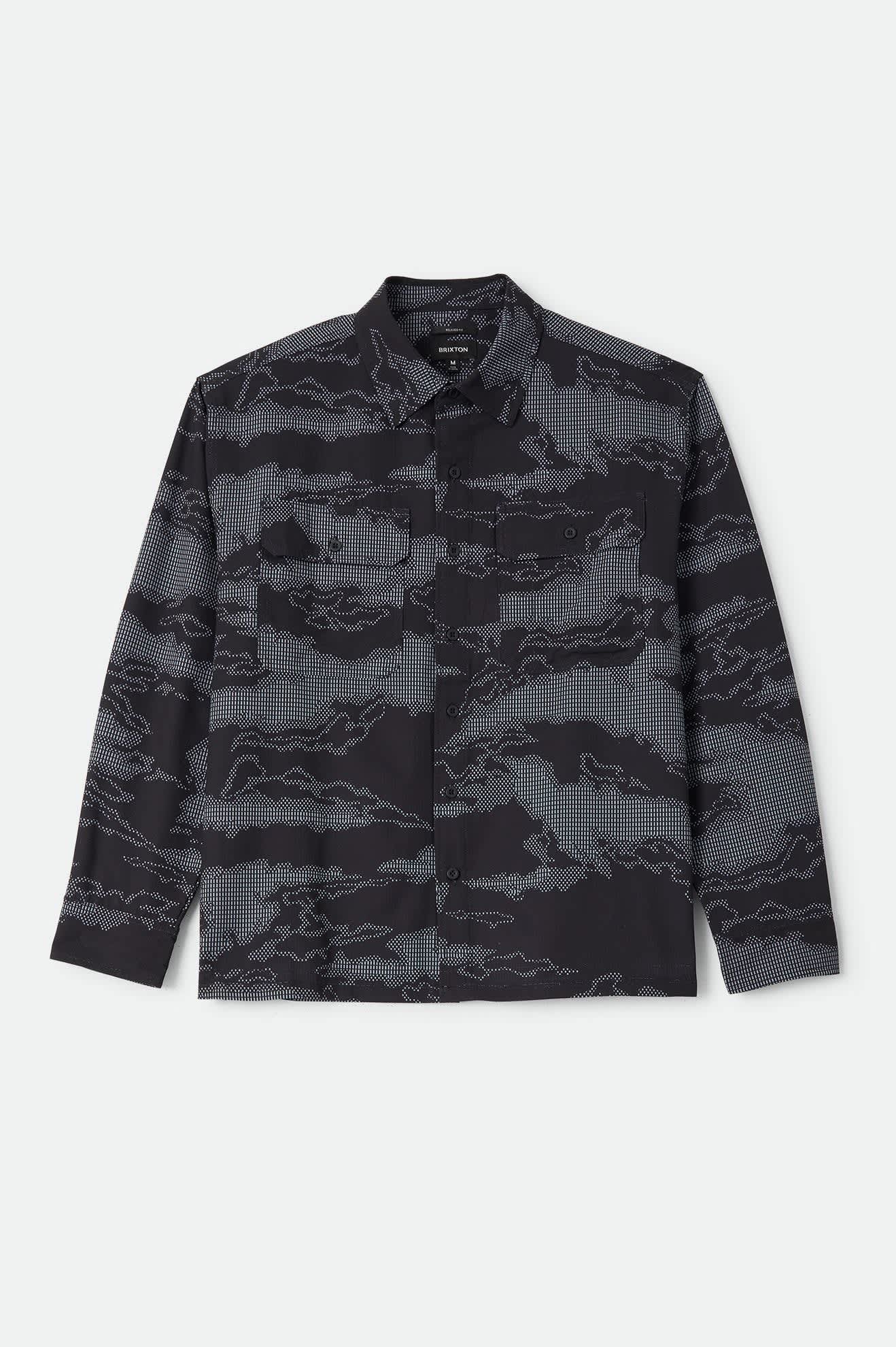 brixton-journey-lightweight-hemd-black-camo-polyester image 3
