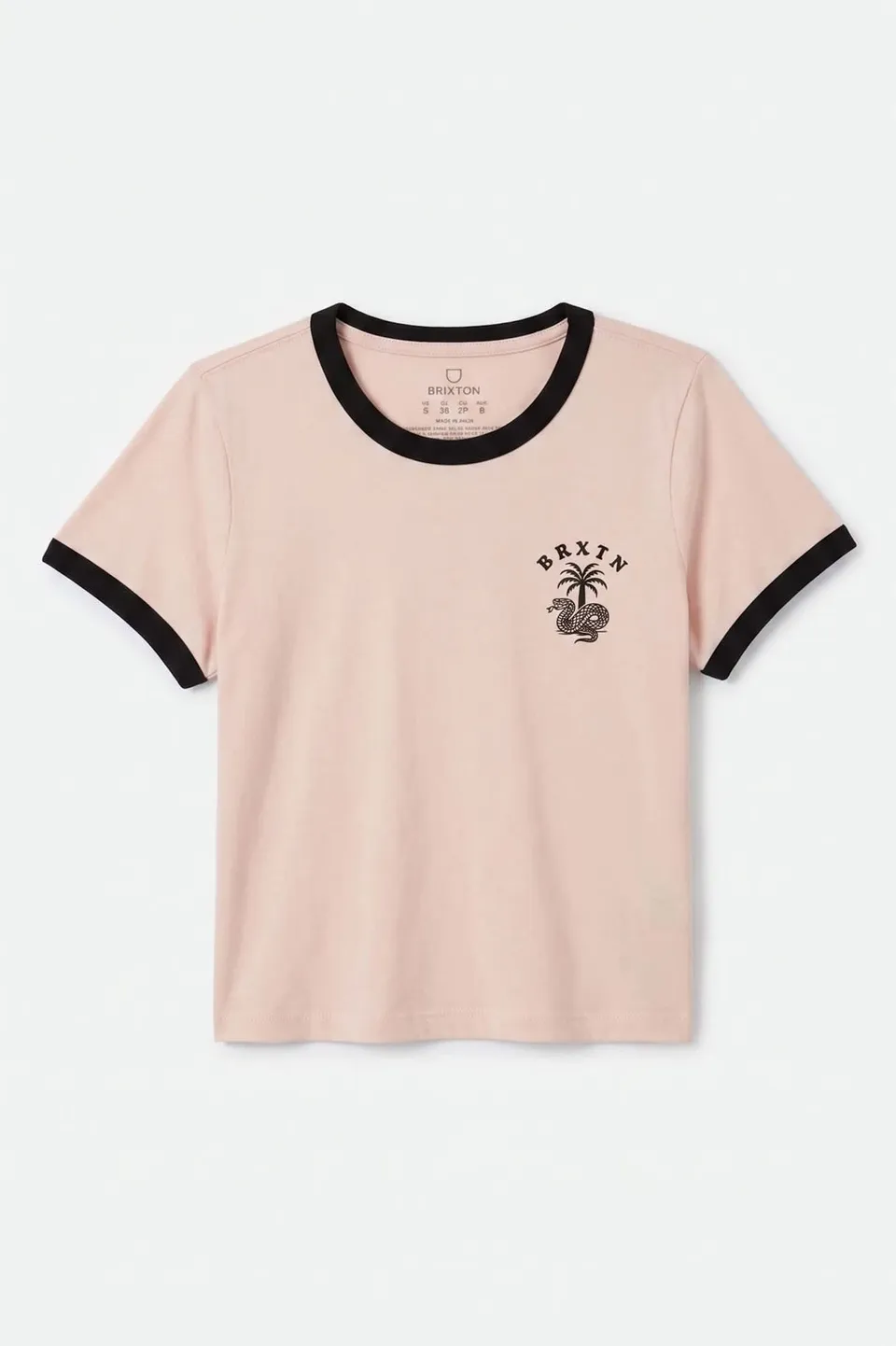 brixton-serpent-baby-t-shirt-chalk-pink-black-slim-fit image 1