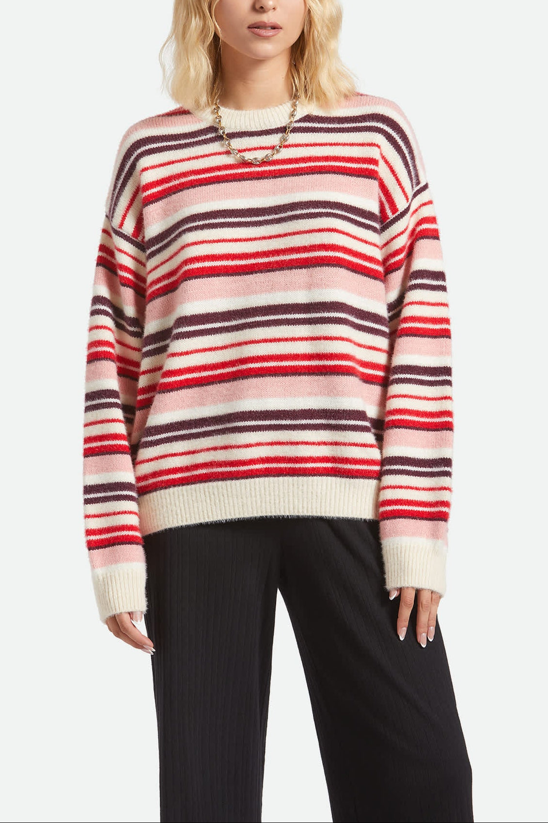 brixton-cozy-crew-sweater-multi-stripe-strickpullover image 2