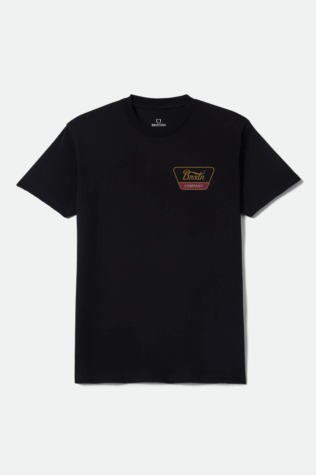 brixton-linwood-standard-t-shirt-herren-schwarz-print image 1