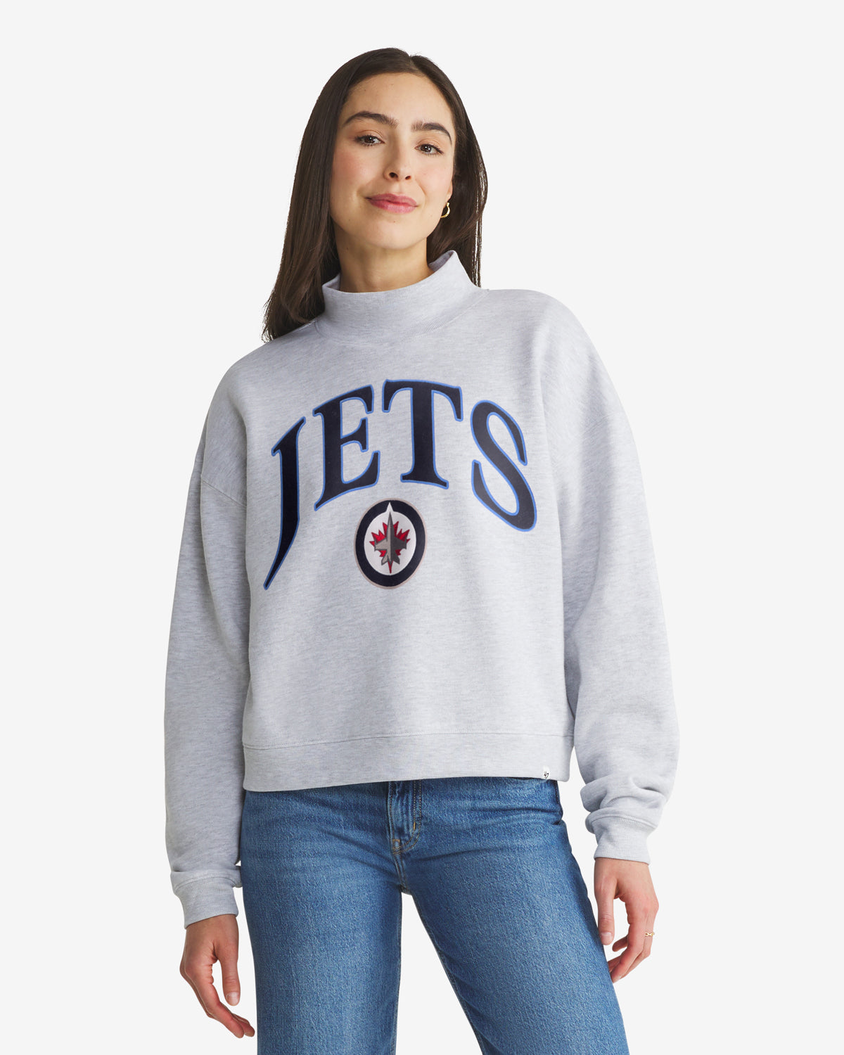 47-brand-jets-vantage-mock-neck-sweatshirt-grau-damen image 1