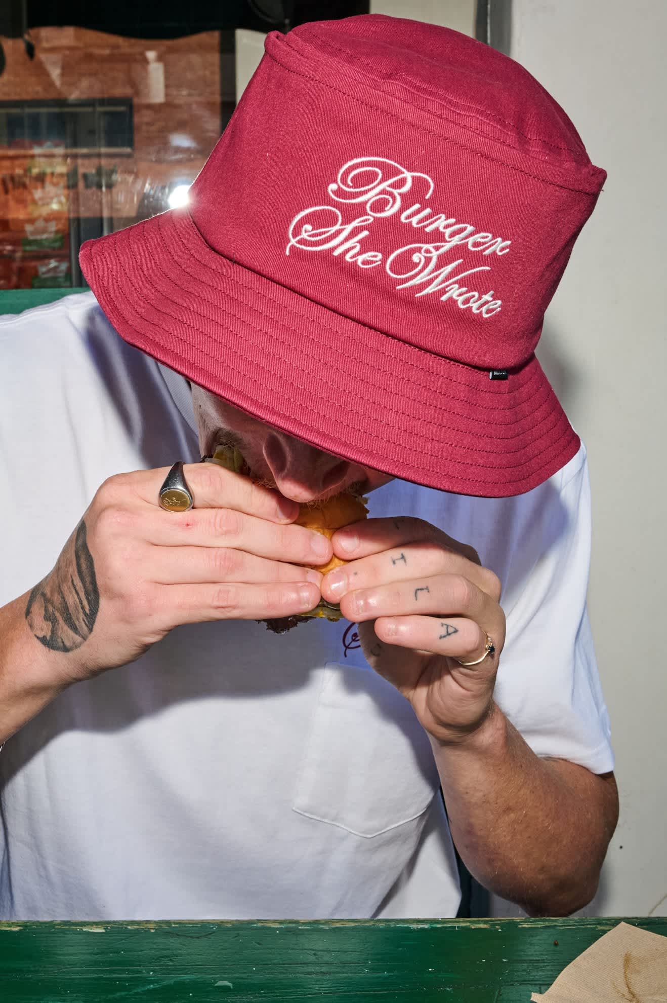 brixton-burger-she-wrote-bucket-hat-burgundy image 6