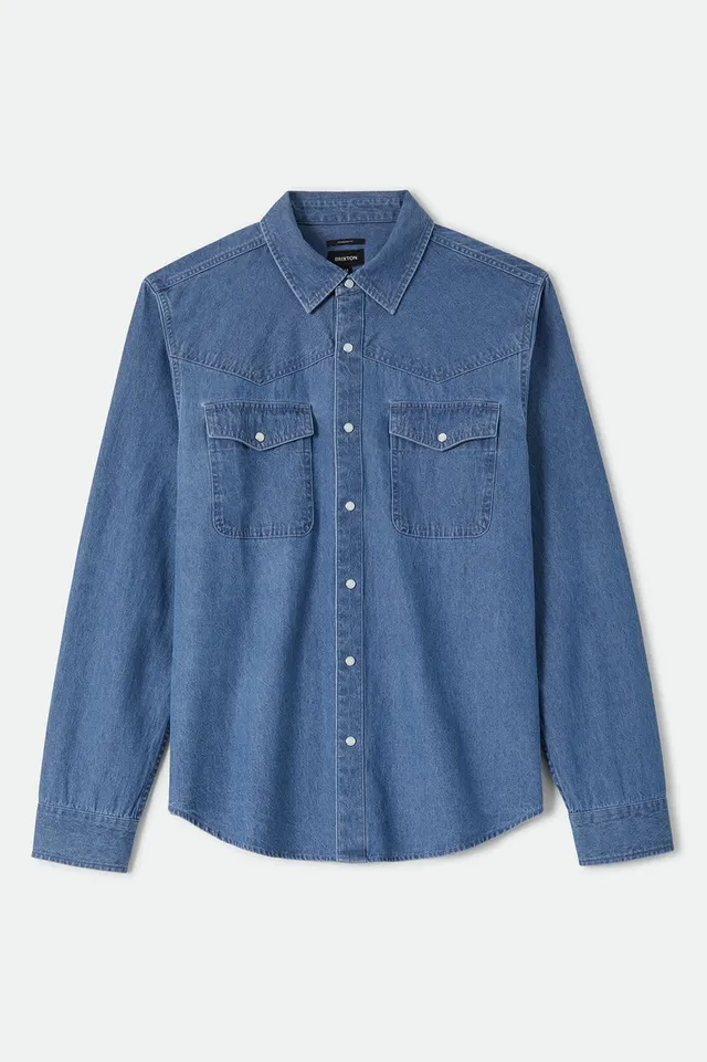 brixton-waylon-lightweight-overshirt-medium-wash-chambrey image 1