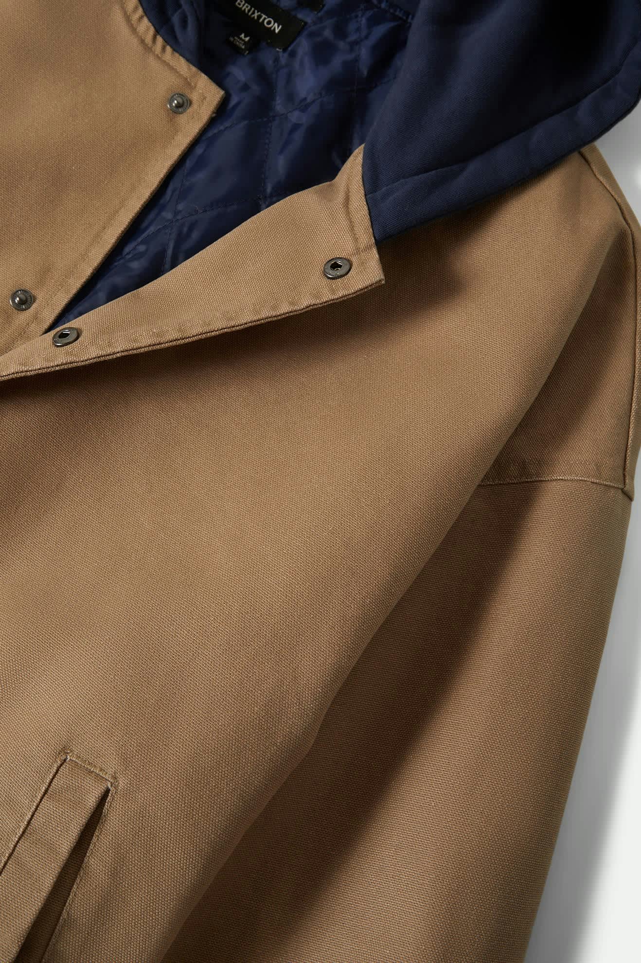 brixton-canvas-hooded-bomber-jacke-khaki-kapuze image 8