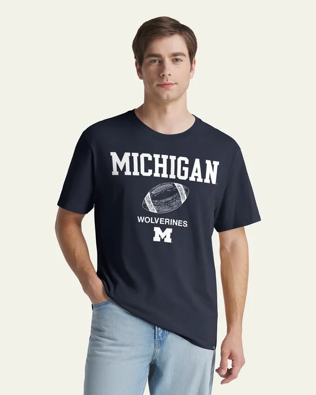 47-brand-michigan-wolverines-play-block-t-shirt-navy-baumwolle image 1