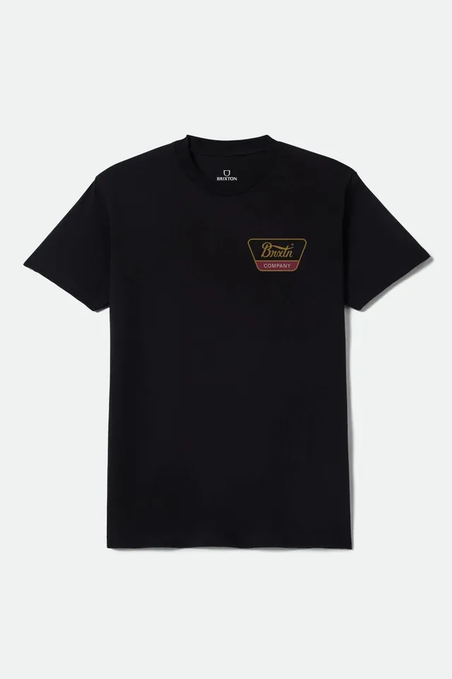 brixton-linwood-standard-t-shirt-herren-schwarz-print image 1
