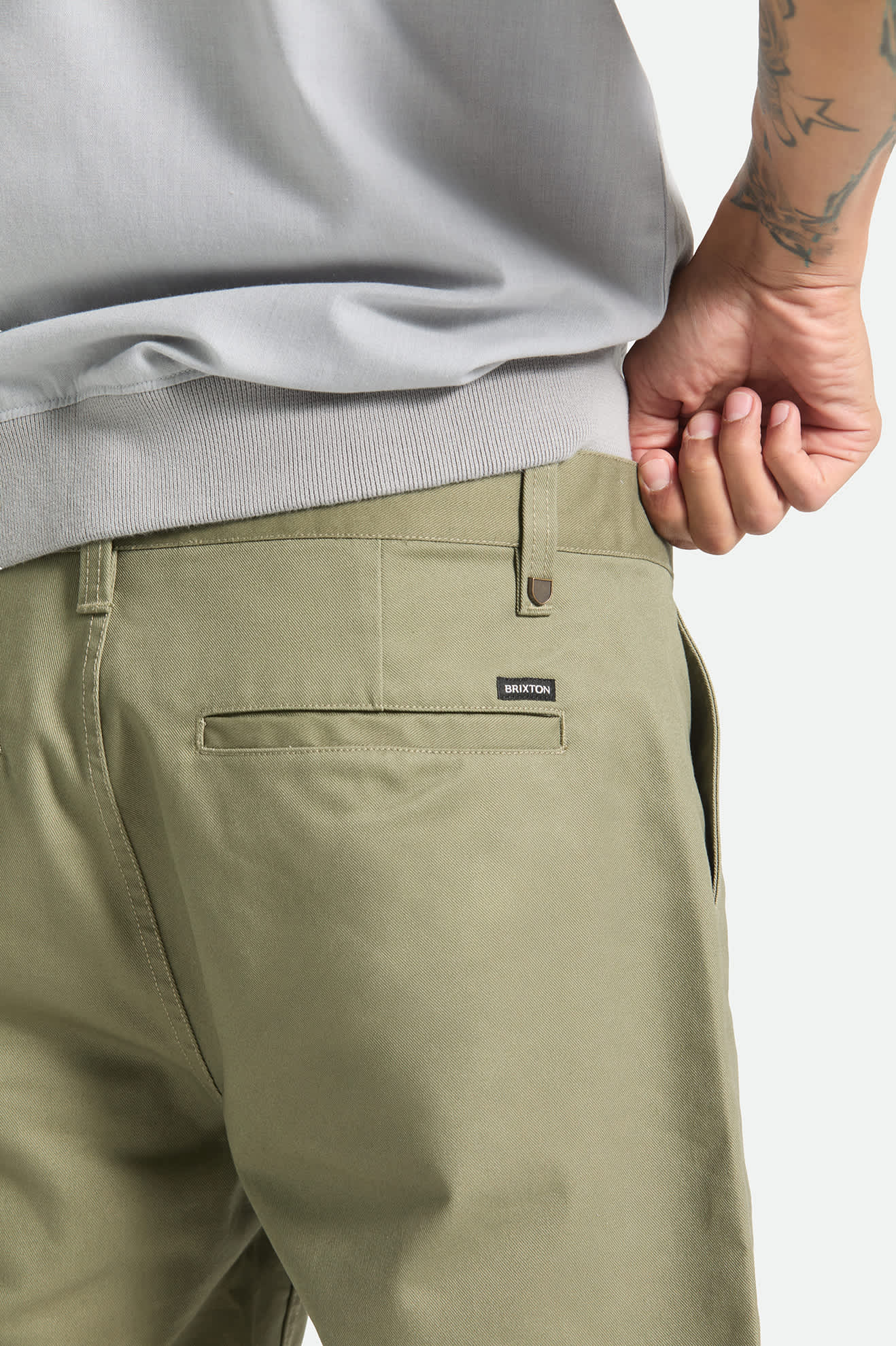 brixton-santo-chino-short-olive-surplus-stretch image 5