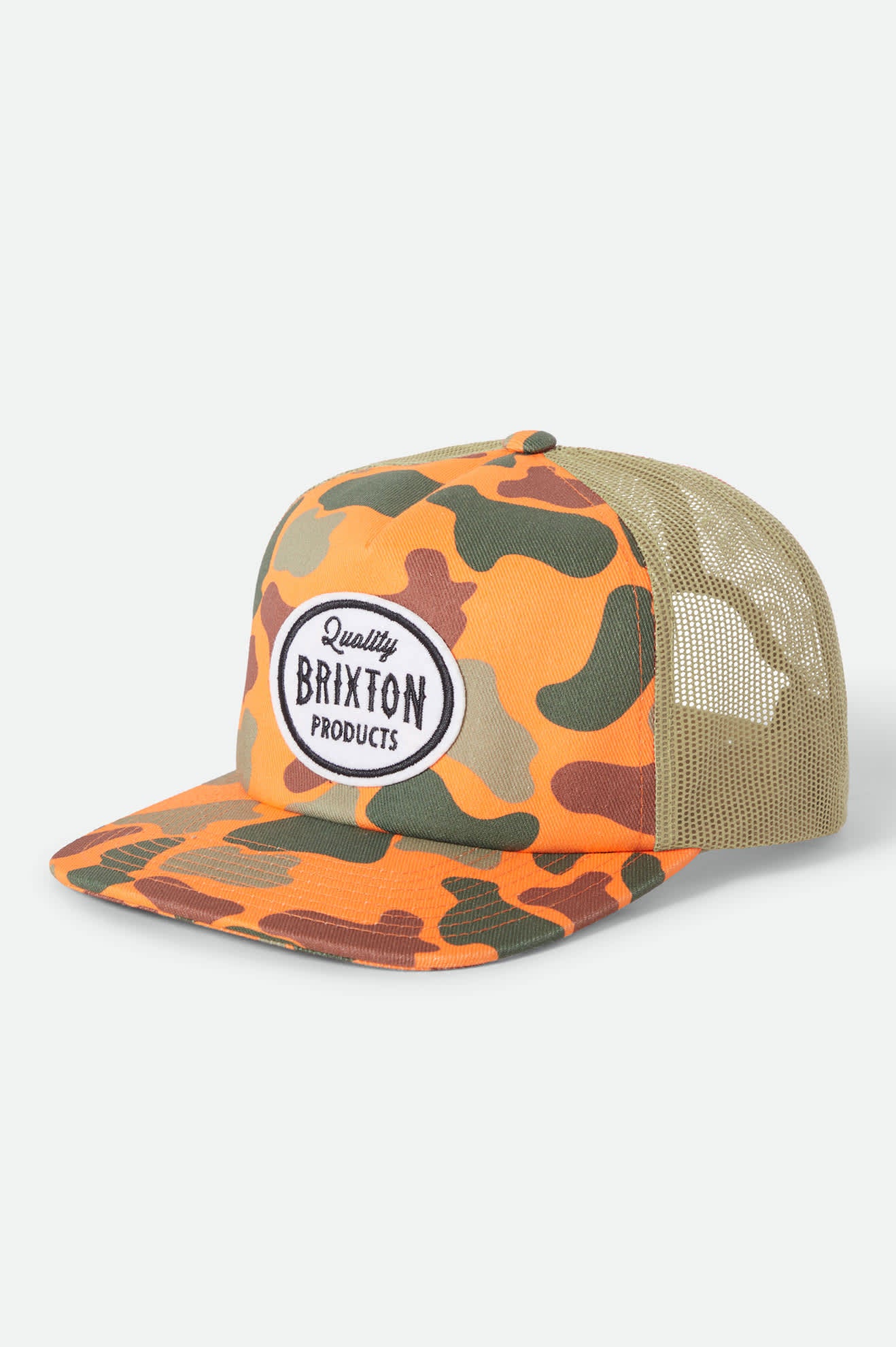 brixton-henry-trucker-cap-orange-duck-camo-trucker-m-tze image 1
