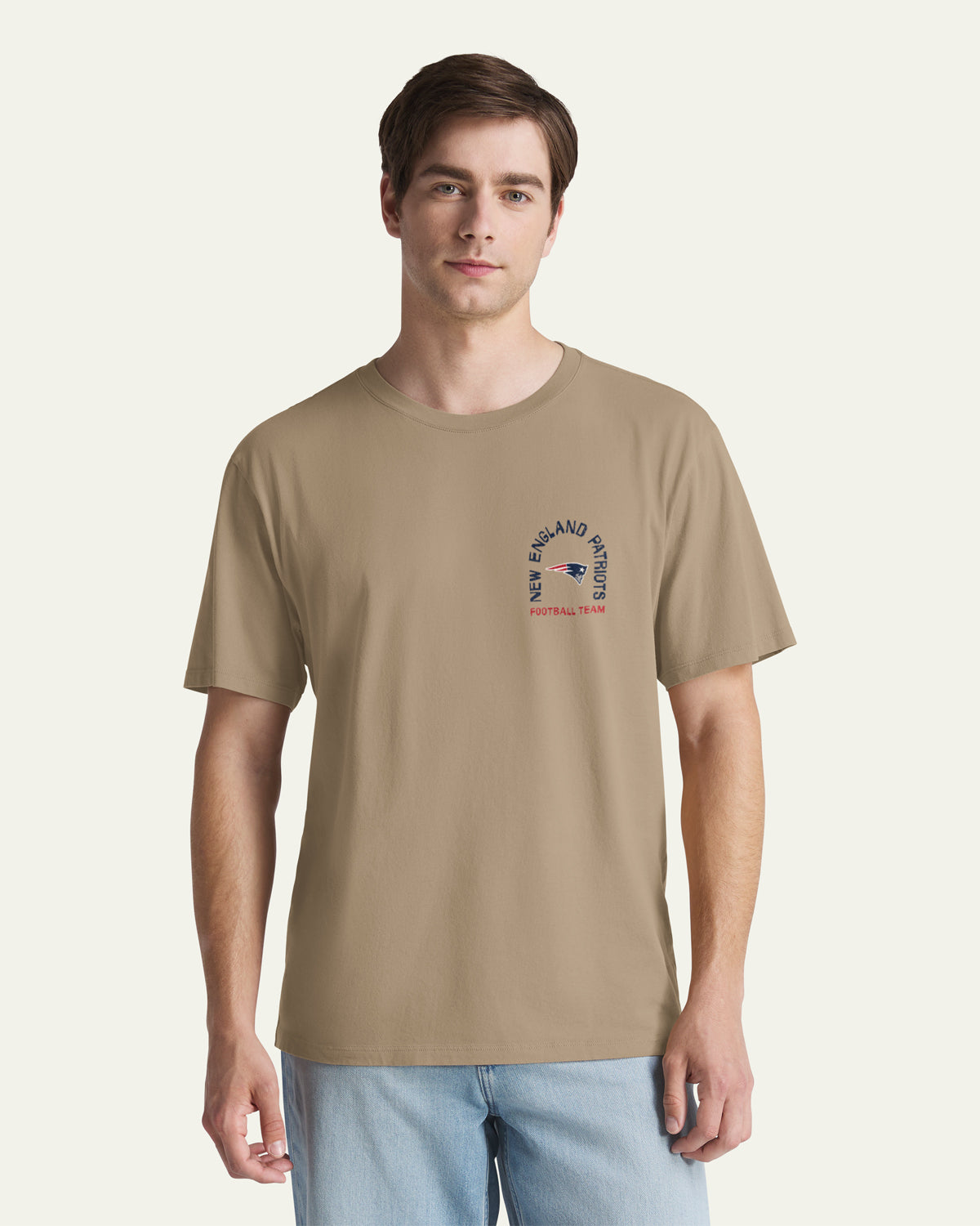 47-brand-new-england-patriots-bleacher-beach-t-shirt-khaki-baumwolle image 2