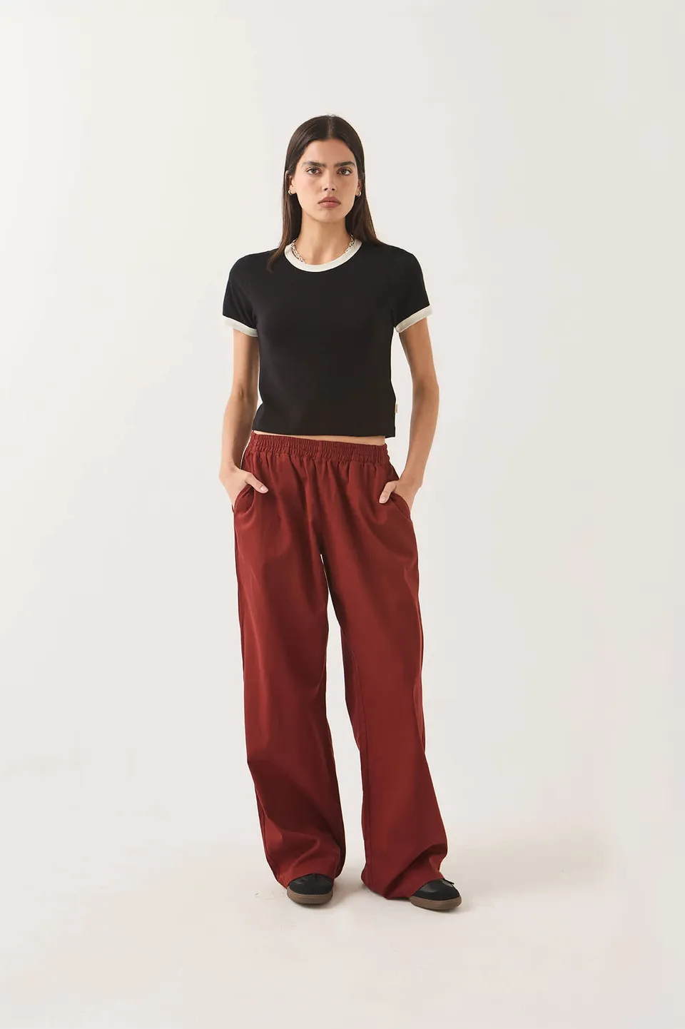 brixton-carefree-ringer-t-shirt-black-off-white-bio image 1