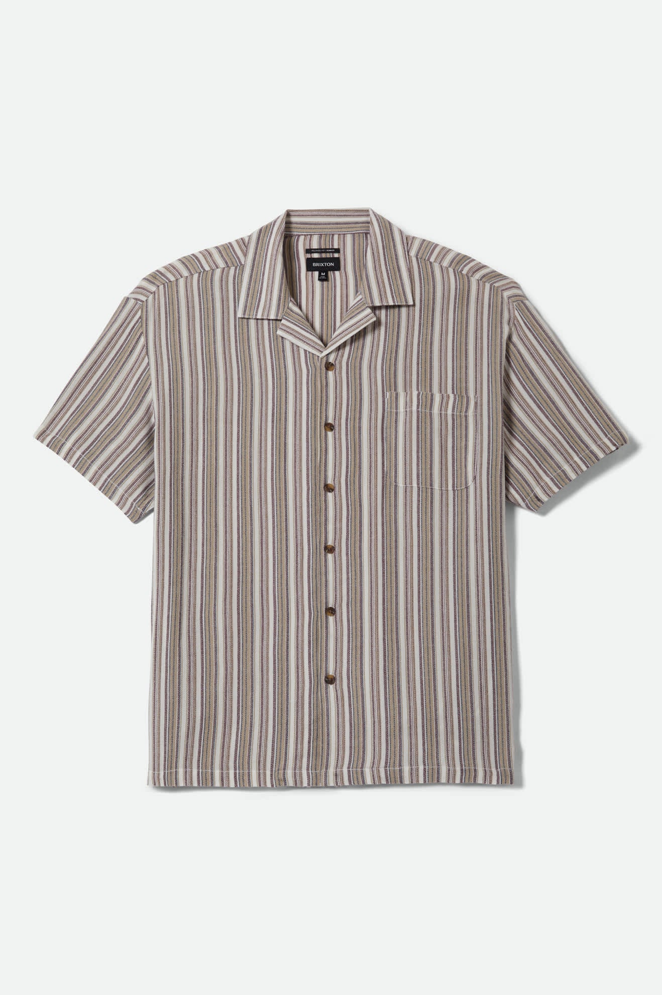 brixton-bunker-twisted-stripe-kurzarmhemd-robust-red-viskose image 1