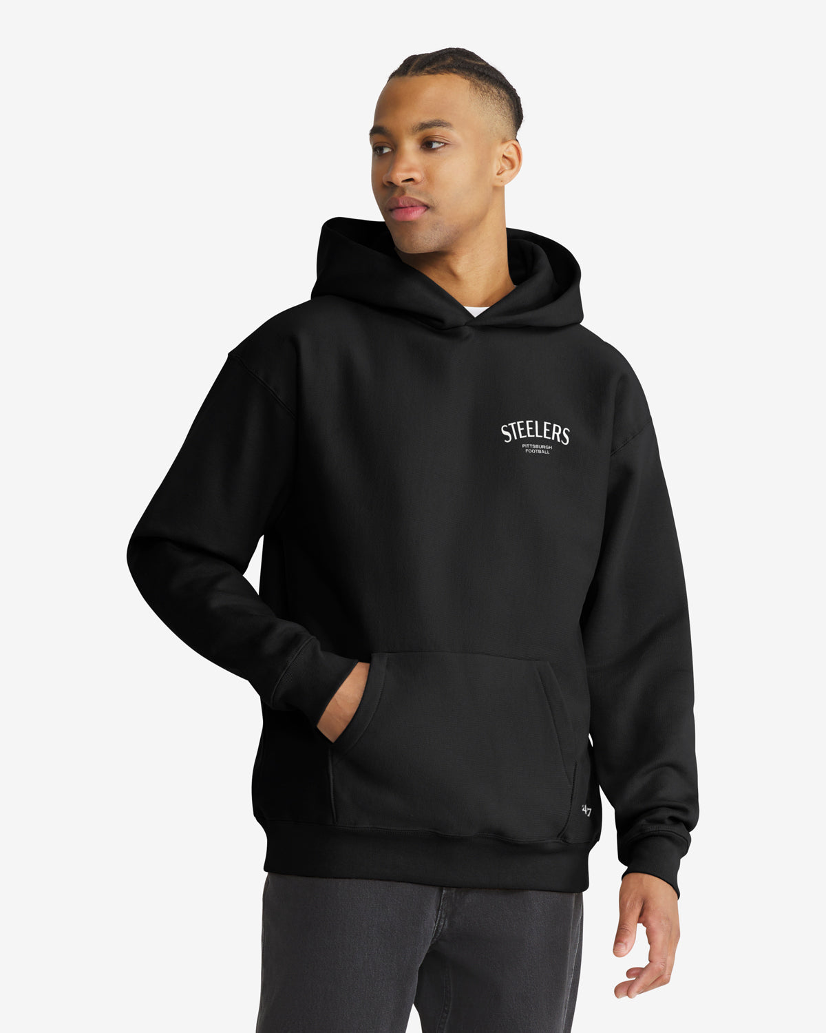 47-foundation-hood-pittsburgh-steelers-hoodie-schwarz-fleece image 2