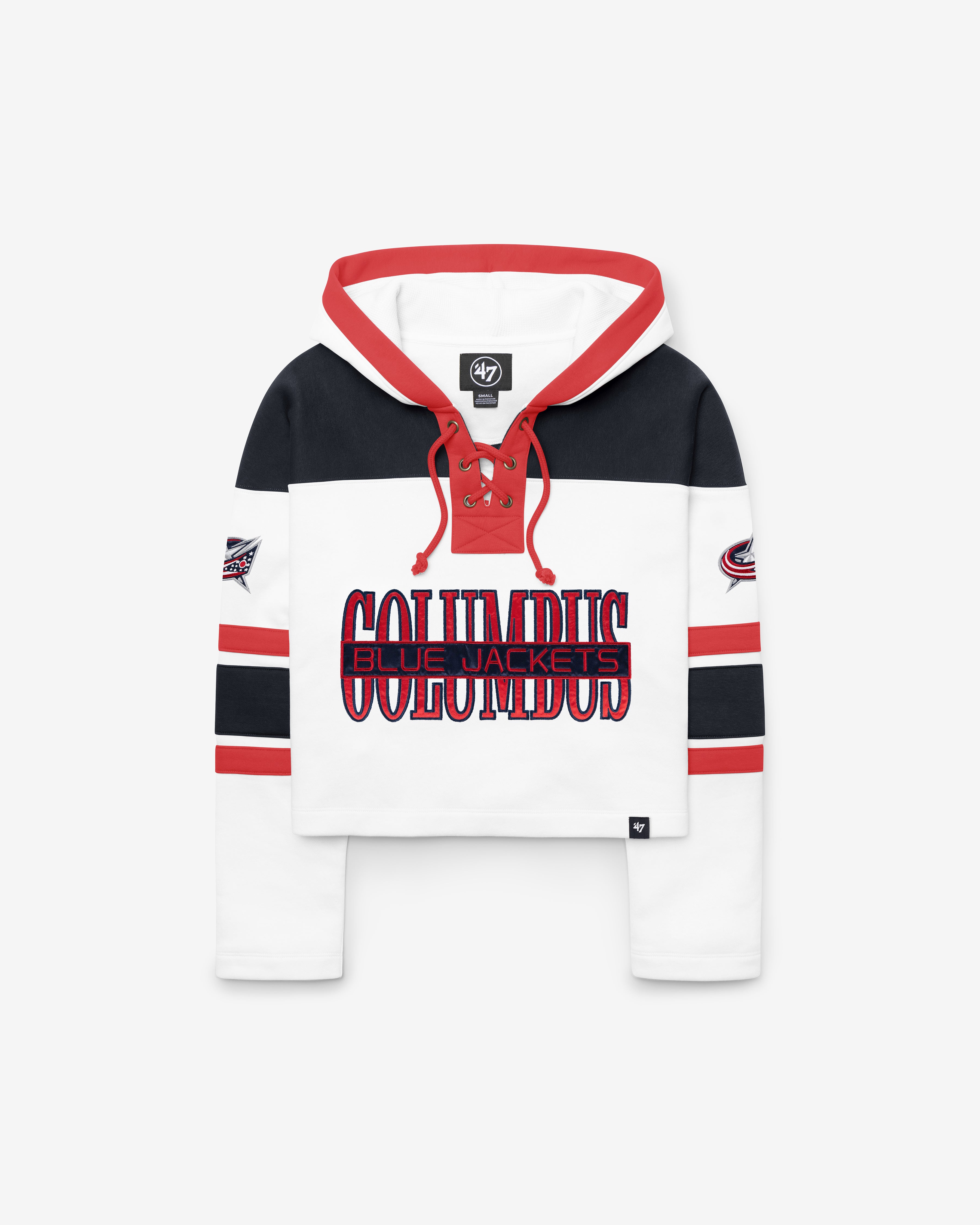 47-lacer-columbus-blue-jackets-hoodie-white-wash-cropped image 1