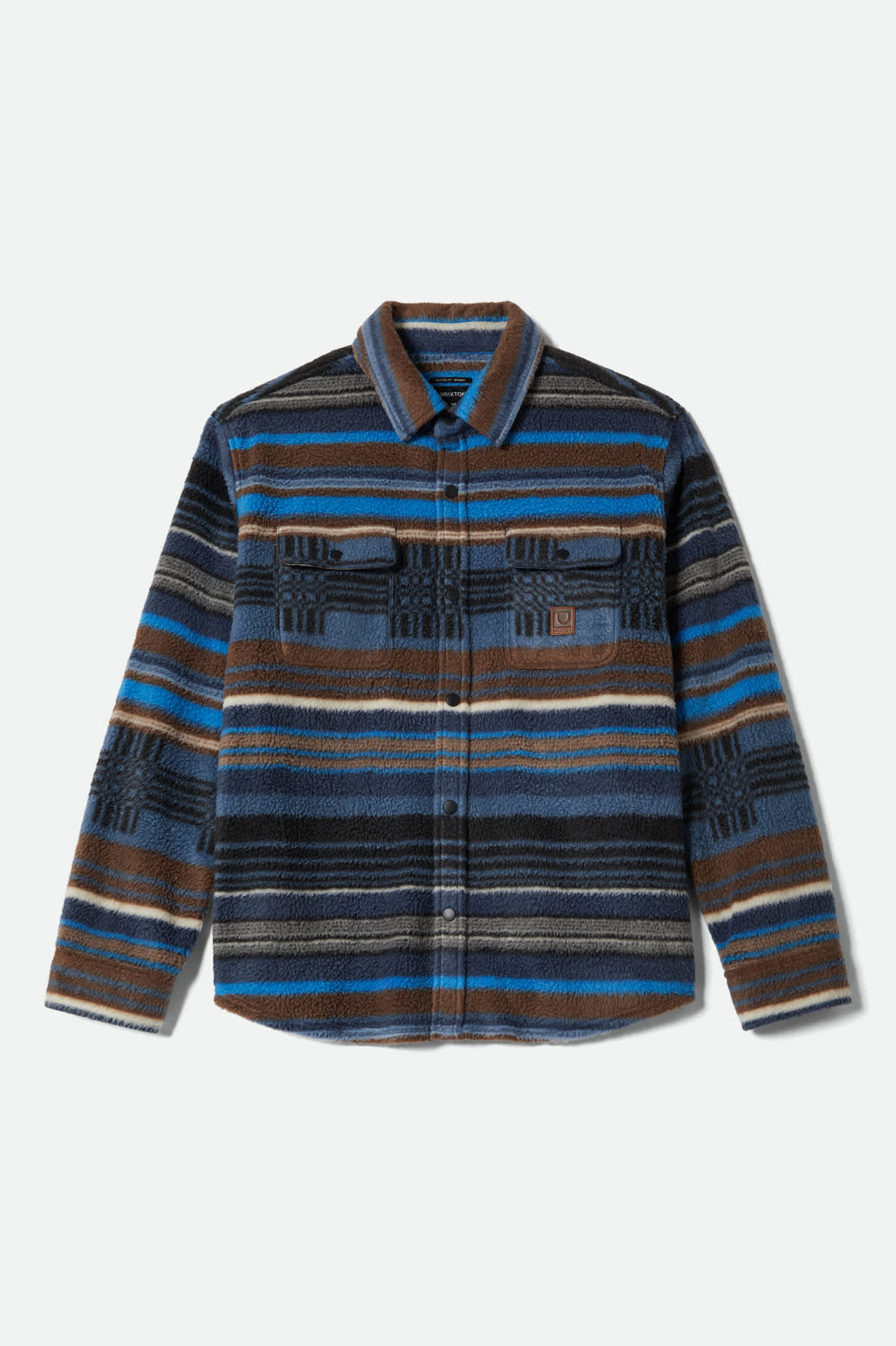 brixton-bowery-arctic-stretch-flanellhemd-mood-indigo-blanket-stripe image 1
