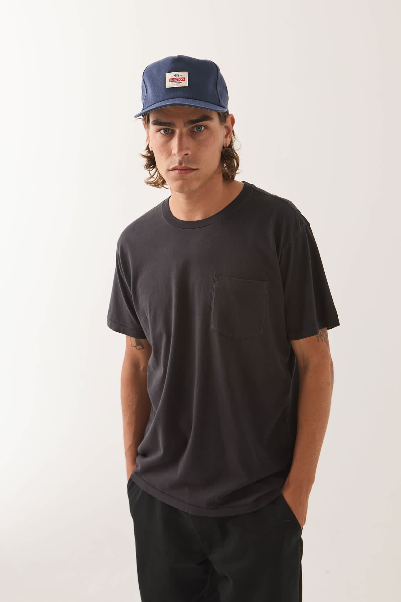 brixton-baseline-pocket-t-shirt-schwarz-baumwolle image 5