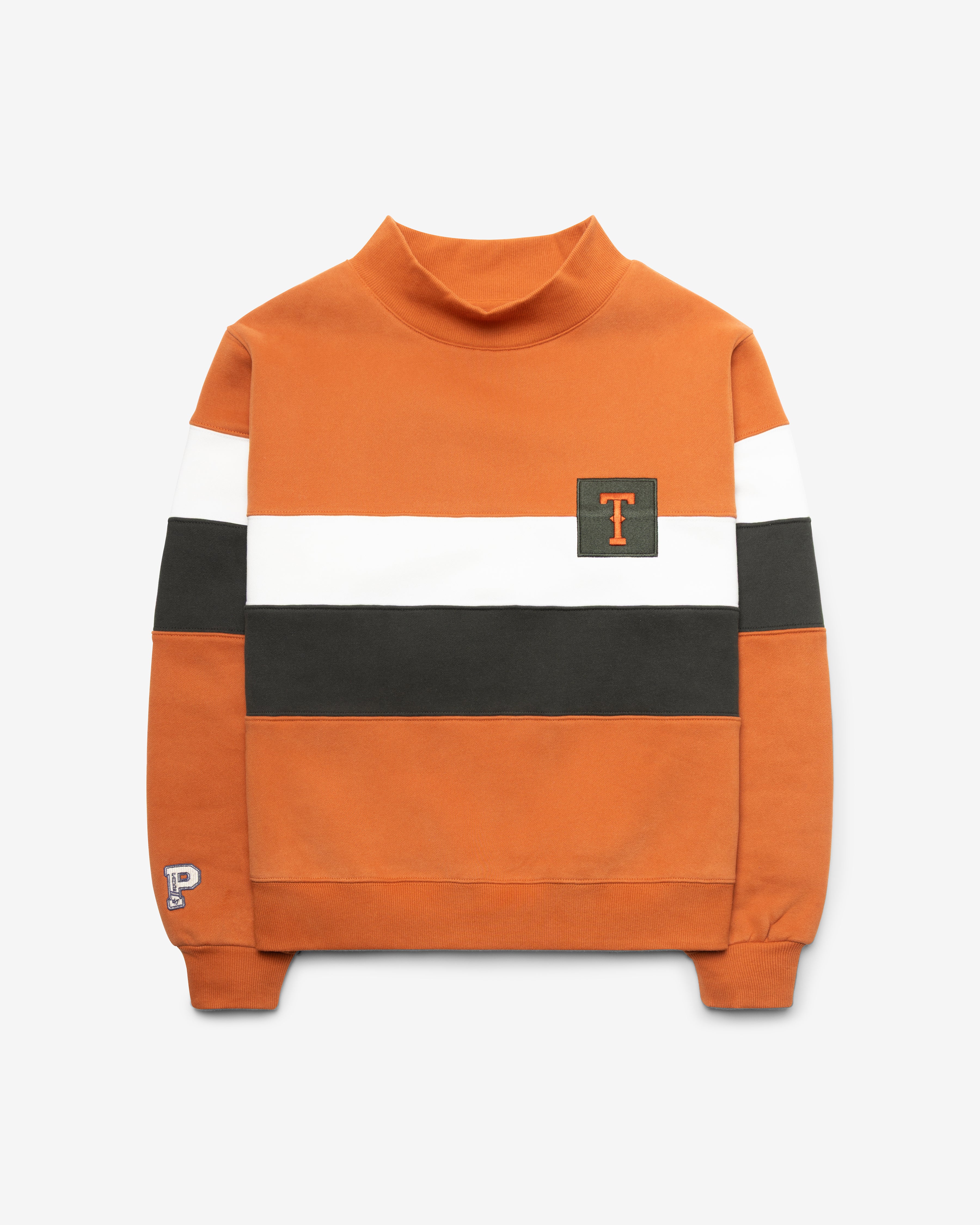 47-brand-headline-crew-texas-mockneck-sweatshirt-orange image 2