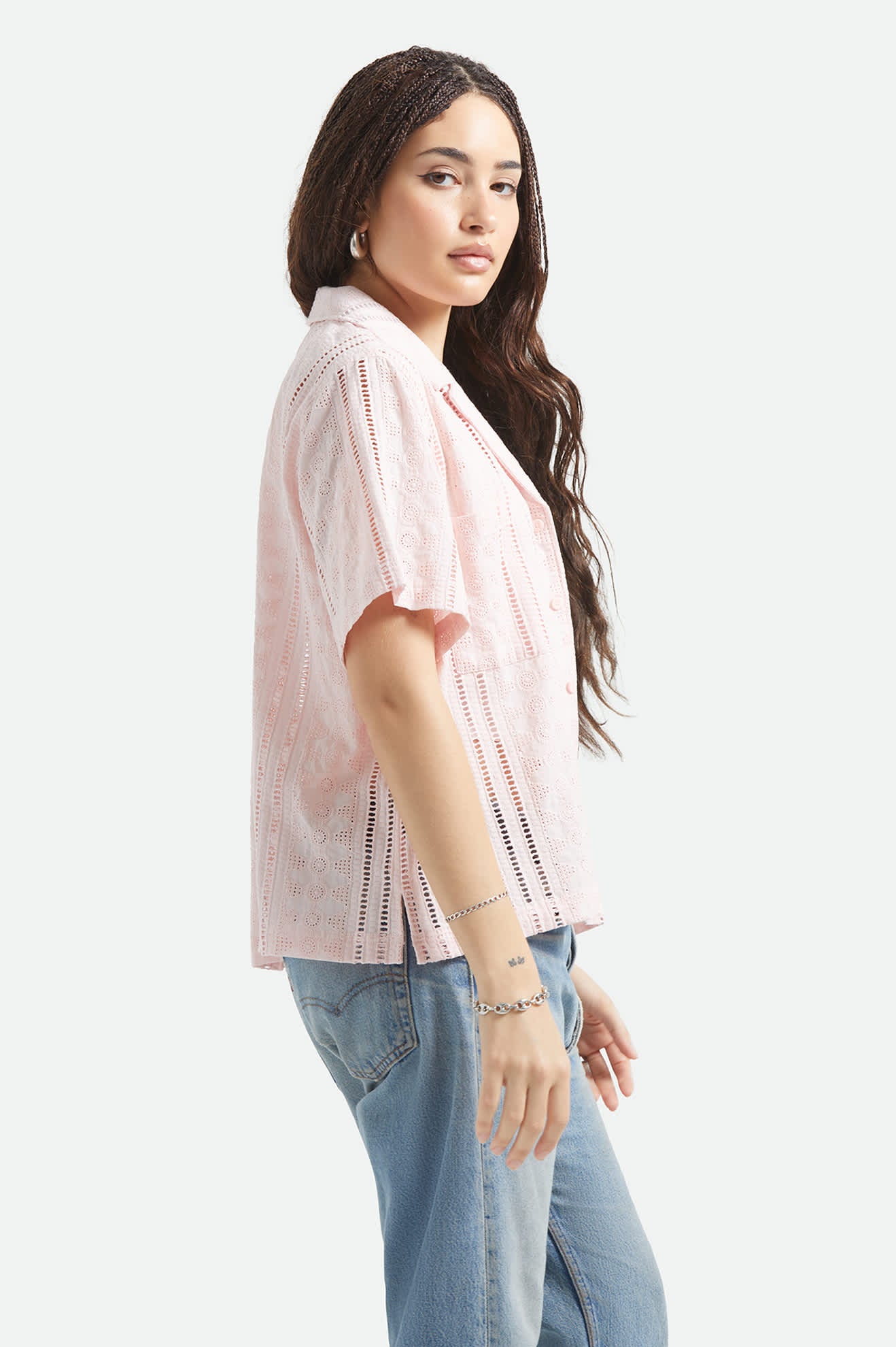 brixton-paradise-lounge-short-sleeve-hemd-chalk-pink-baumwolle image 3