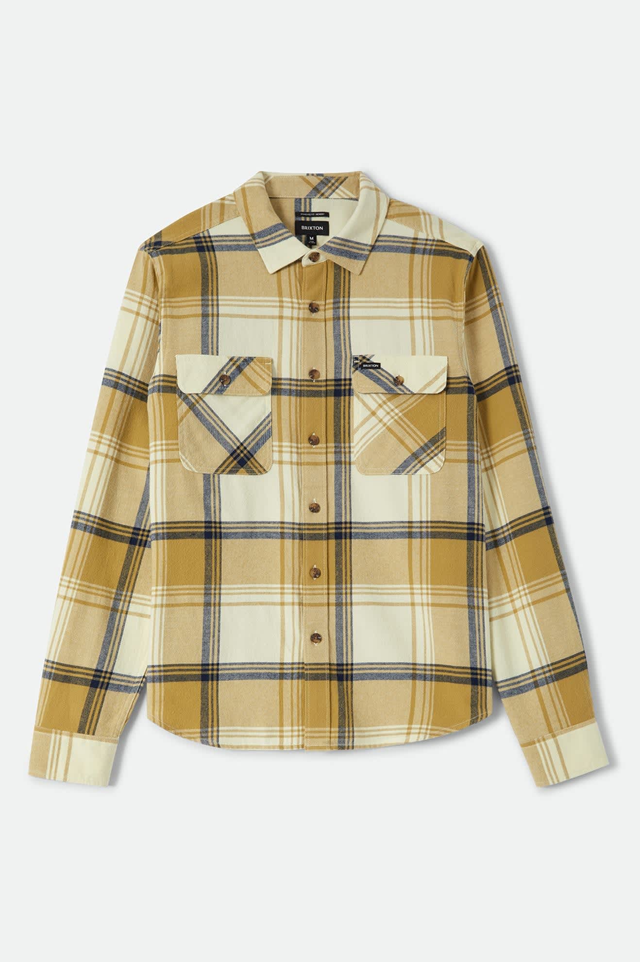 brixton-bowery-flanellhemd-yellow-dusted-ochre-baumwolle image 1