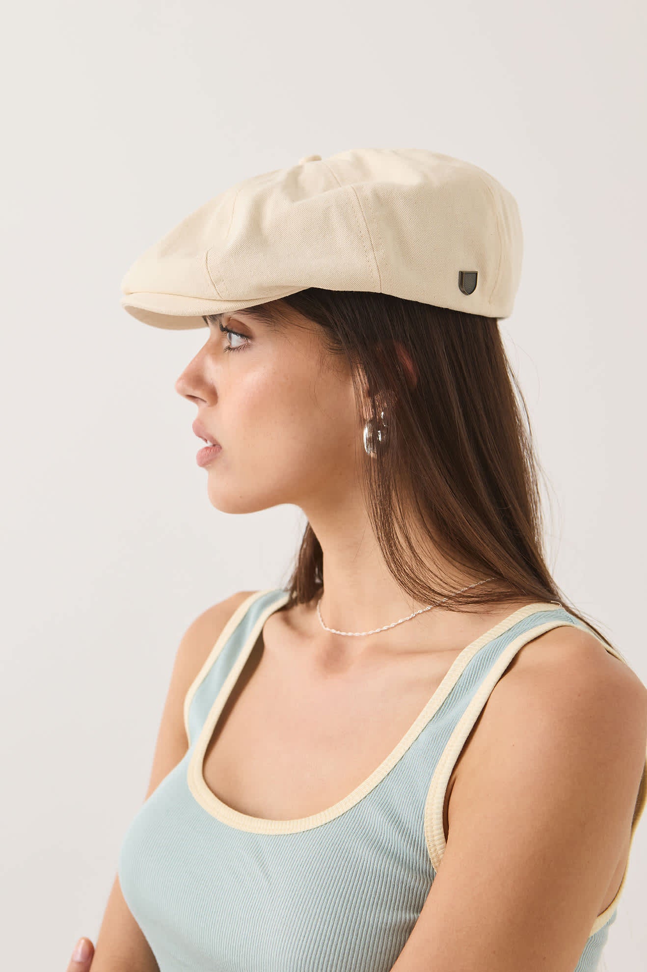 brixton-brood-newsboy-cap-egret-white-canvas image 5