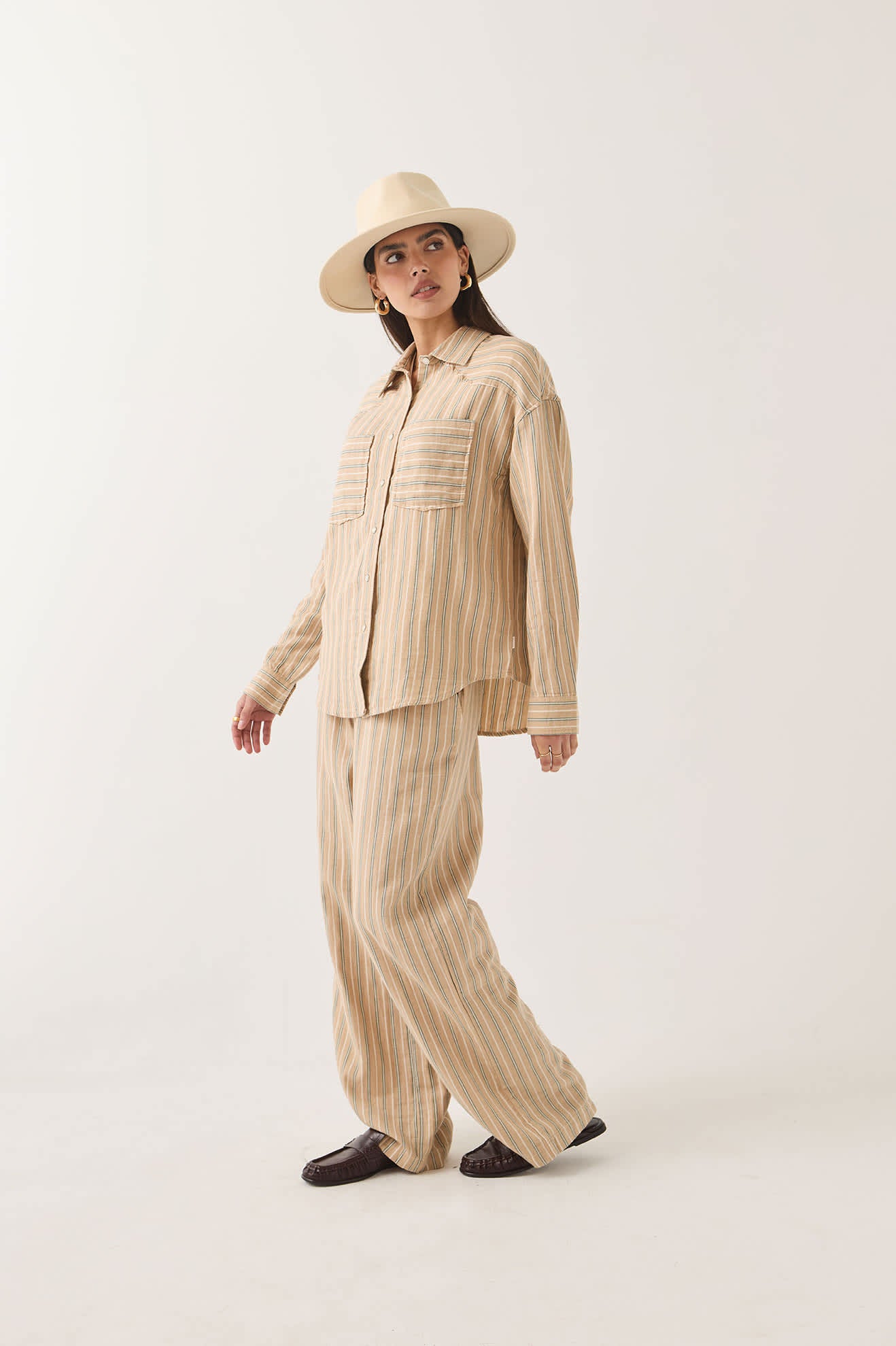 brixton-wayne-damenhemd-sand-stripe-langarm image 3