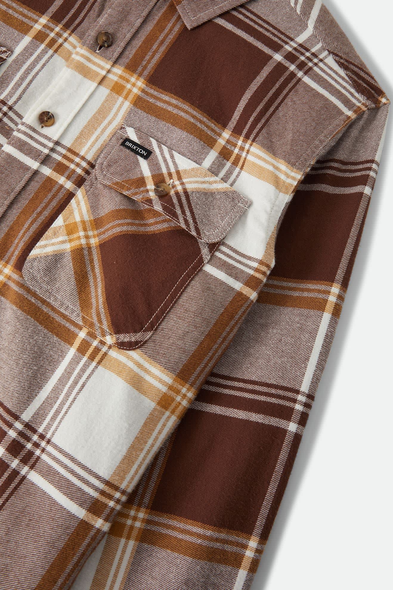 brixton-bowery-flanellhemd-chocolate-off-white-baumwolle image 7
