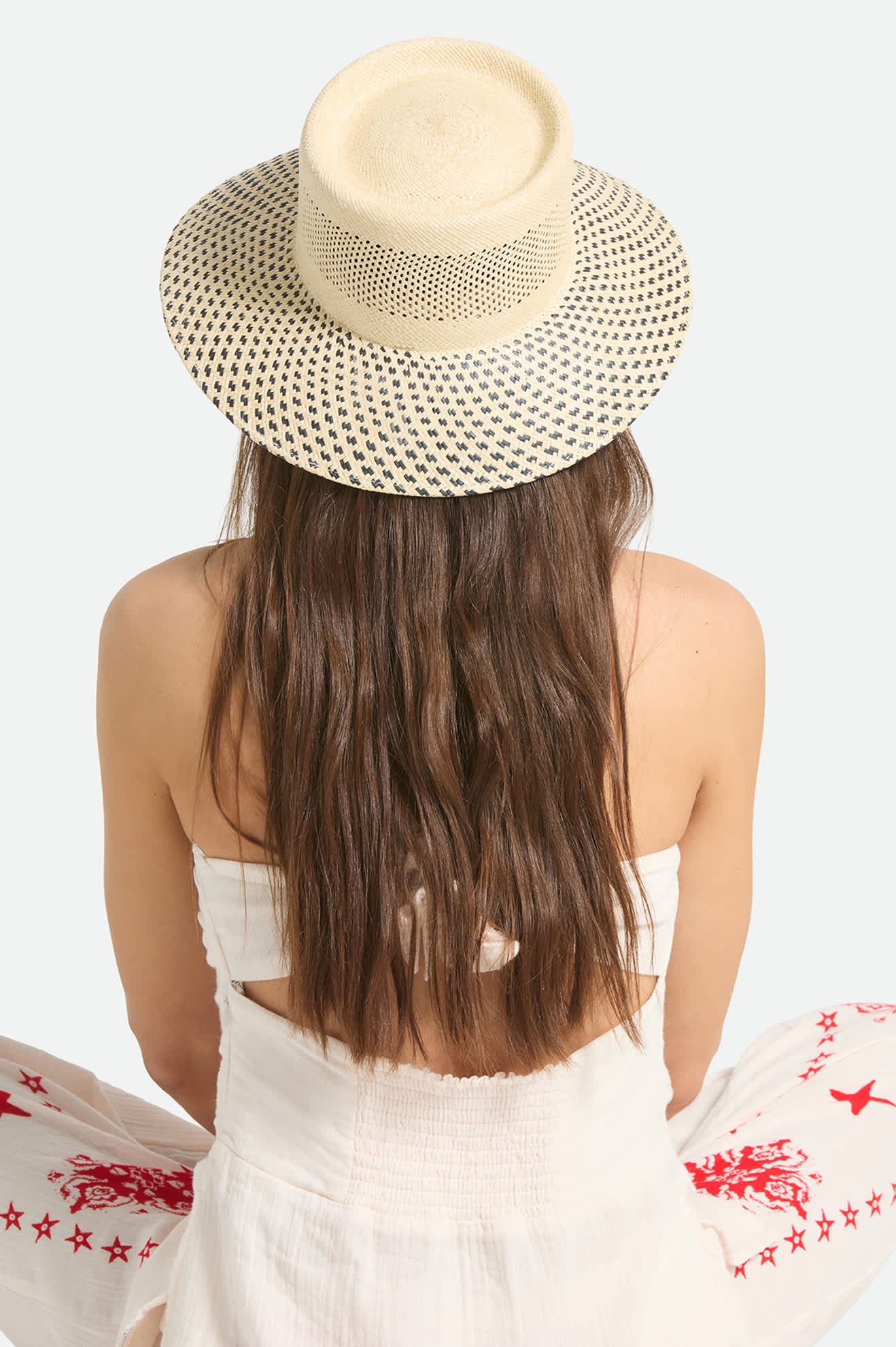 brixton-lilith-panama-bucket-hat-natural-black-stroh image 3