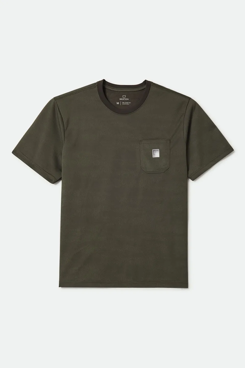 brixton-journey-pocket-t-shirt-olive-tiger-camo image 1