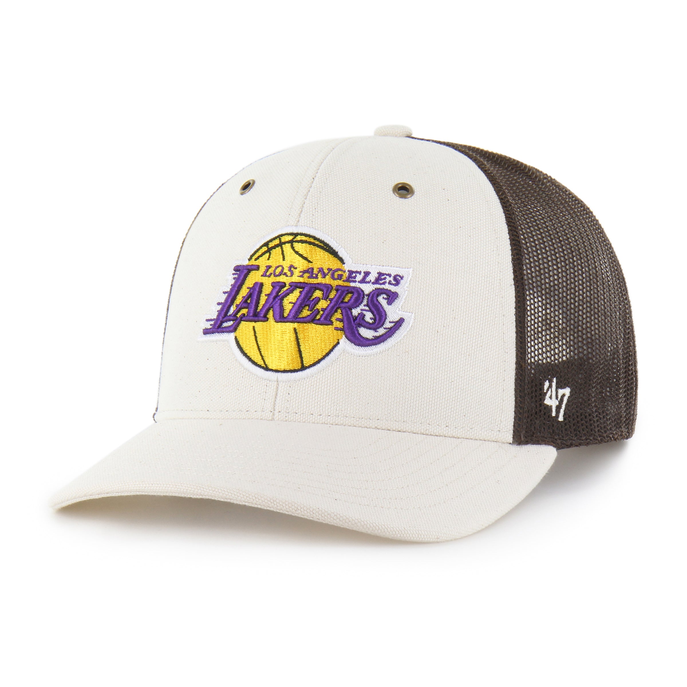 47-los-angeles-lakers-carhartt-trucker-cap-natural-snapback image 1