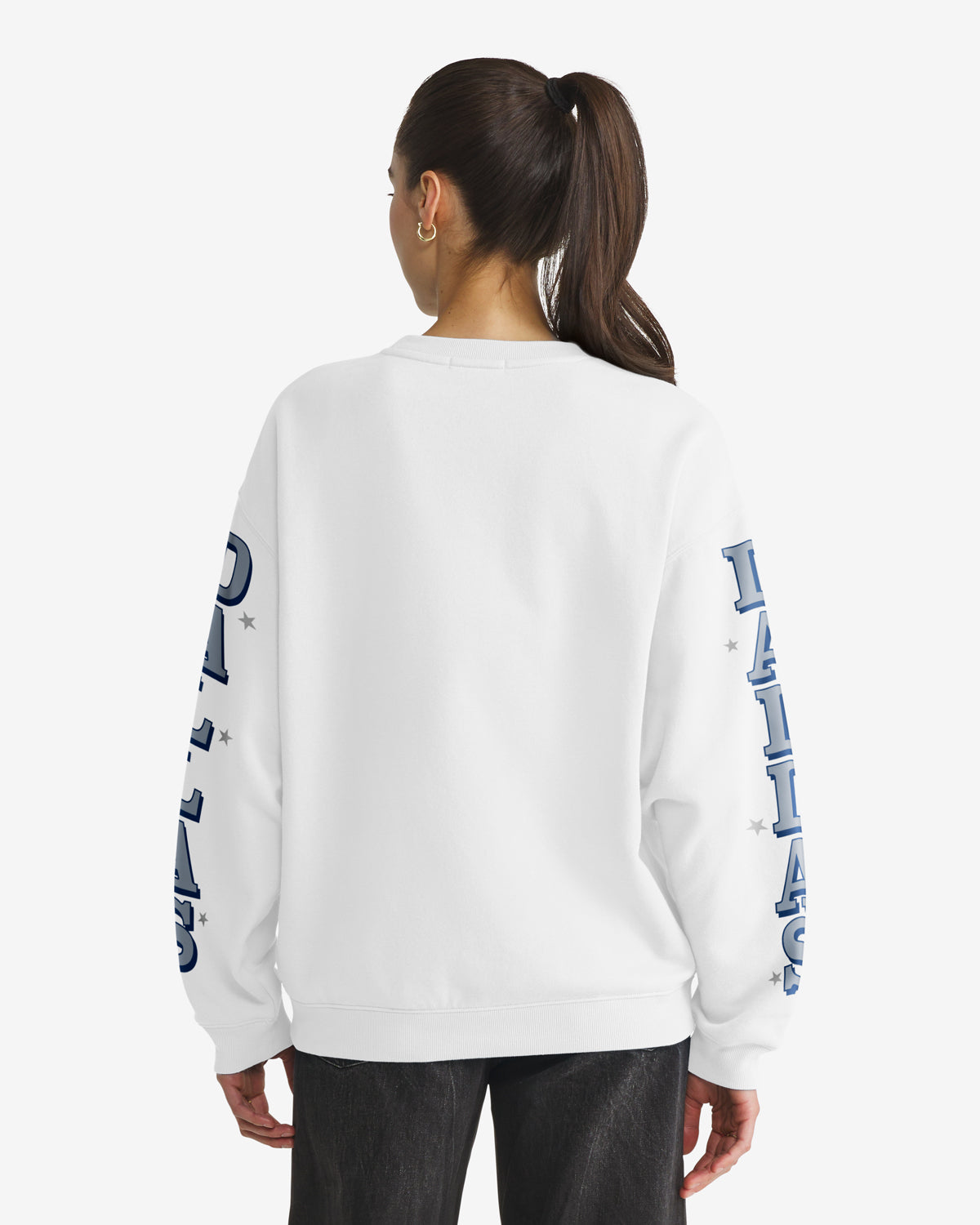 47-brand-headline-crew-cowboys-sweatshirt-white-wash image 2
