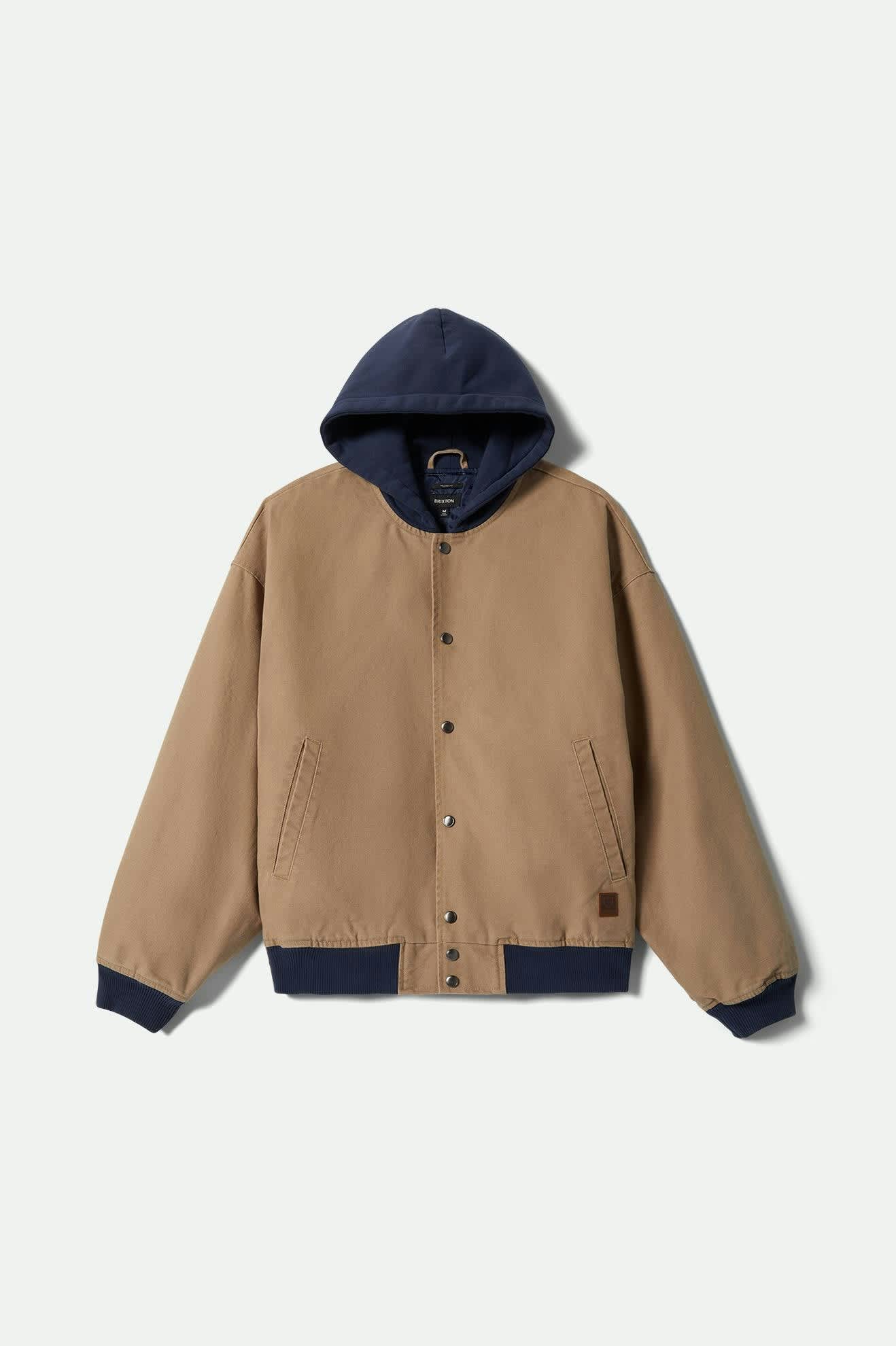 brixton-canvas-hooded-bomber-jacke-khaki-kapuze image 3