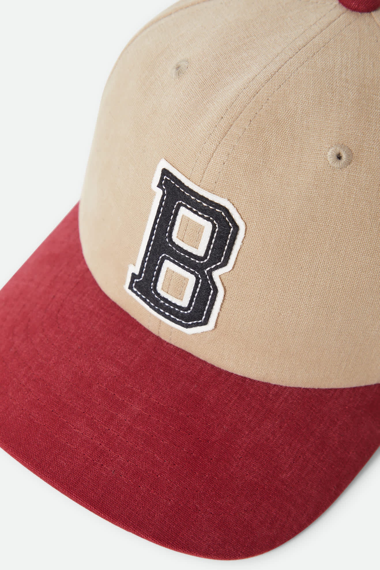 brixton-big-b-adjustable-baseball-cap-sand-burgundy image 3