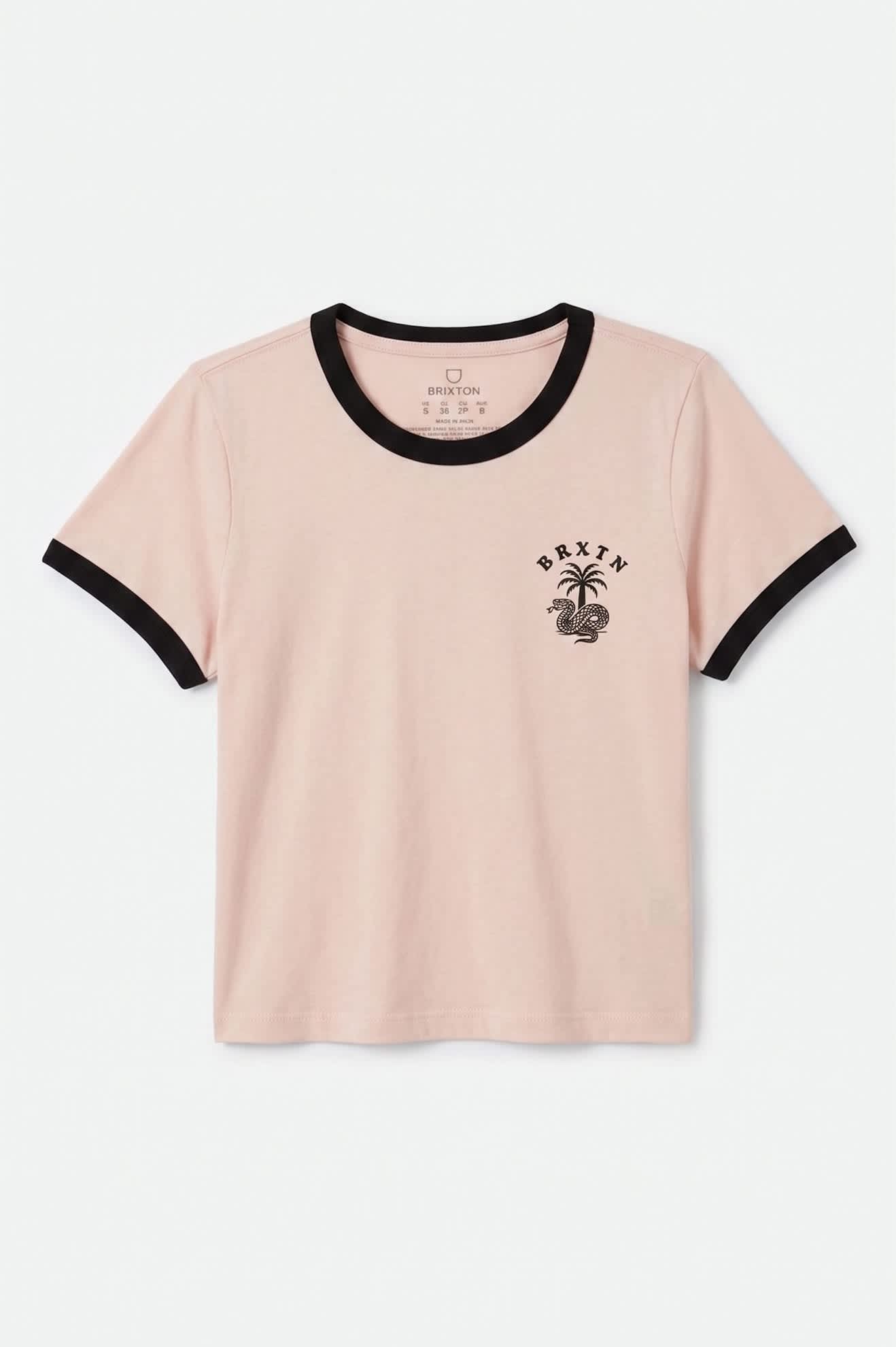 brixton-serpent-baby-t-shirt-chalk-pink-black-slim-fit image 1