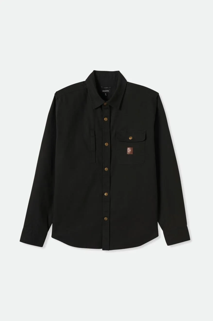 brixton-builders-stretch-overshirt-herren-schwarz-canvas image 1