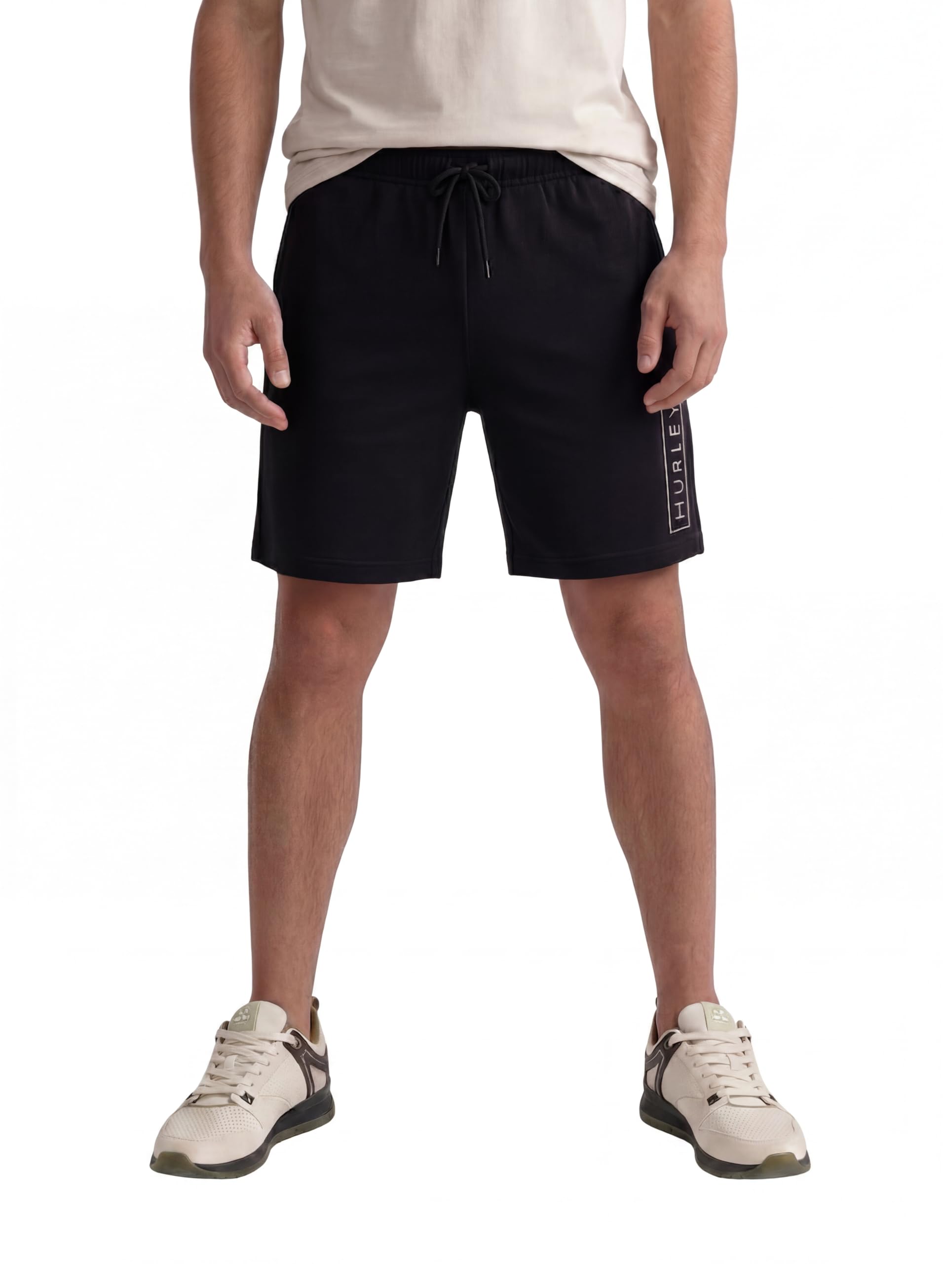 hurley-boxed-logo-fleece-shorts-herren-sweatshorts-grau-l image 7