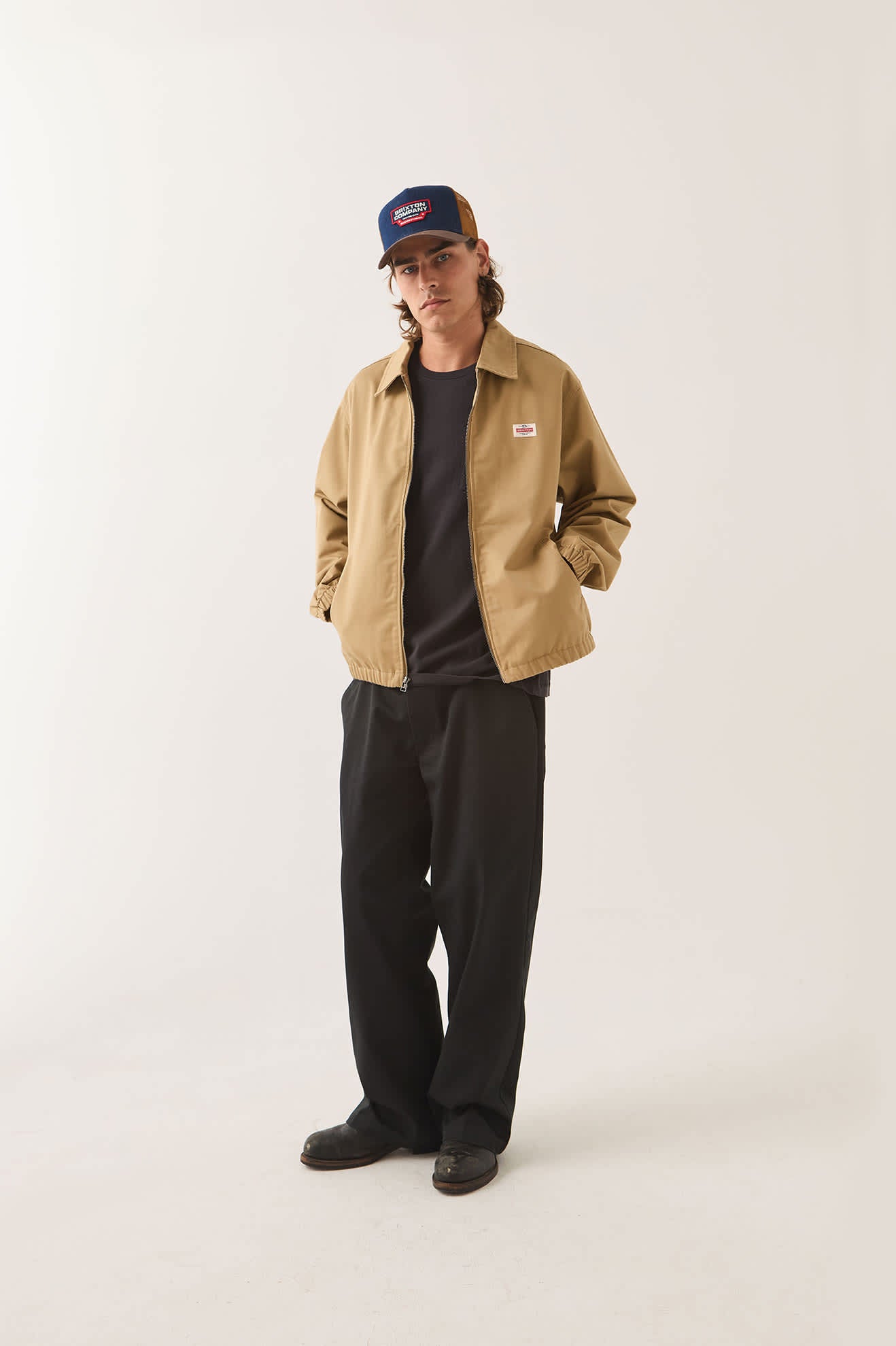 brixton-trademark-garage-zip-jacke-british-khaki image 3