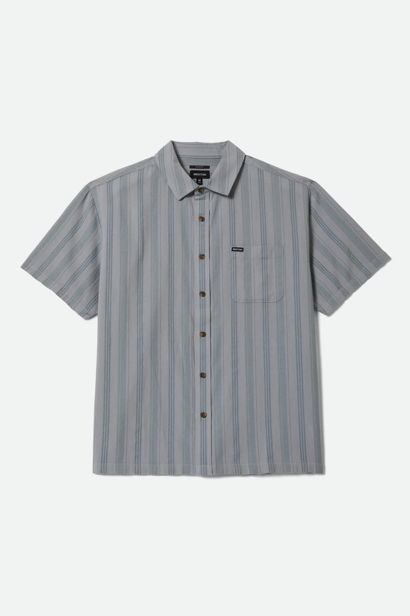 brixton-cru-stripe-dobby-kurzarmhemd-trooper-gestreift image 1