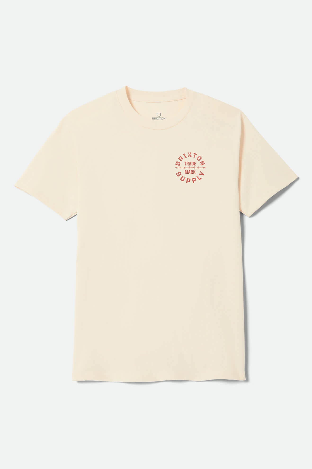 brixton-oath-v-standard-t-shirt-cream-brick-red-baumwolle image 1