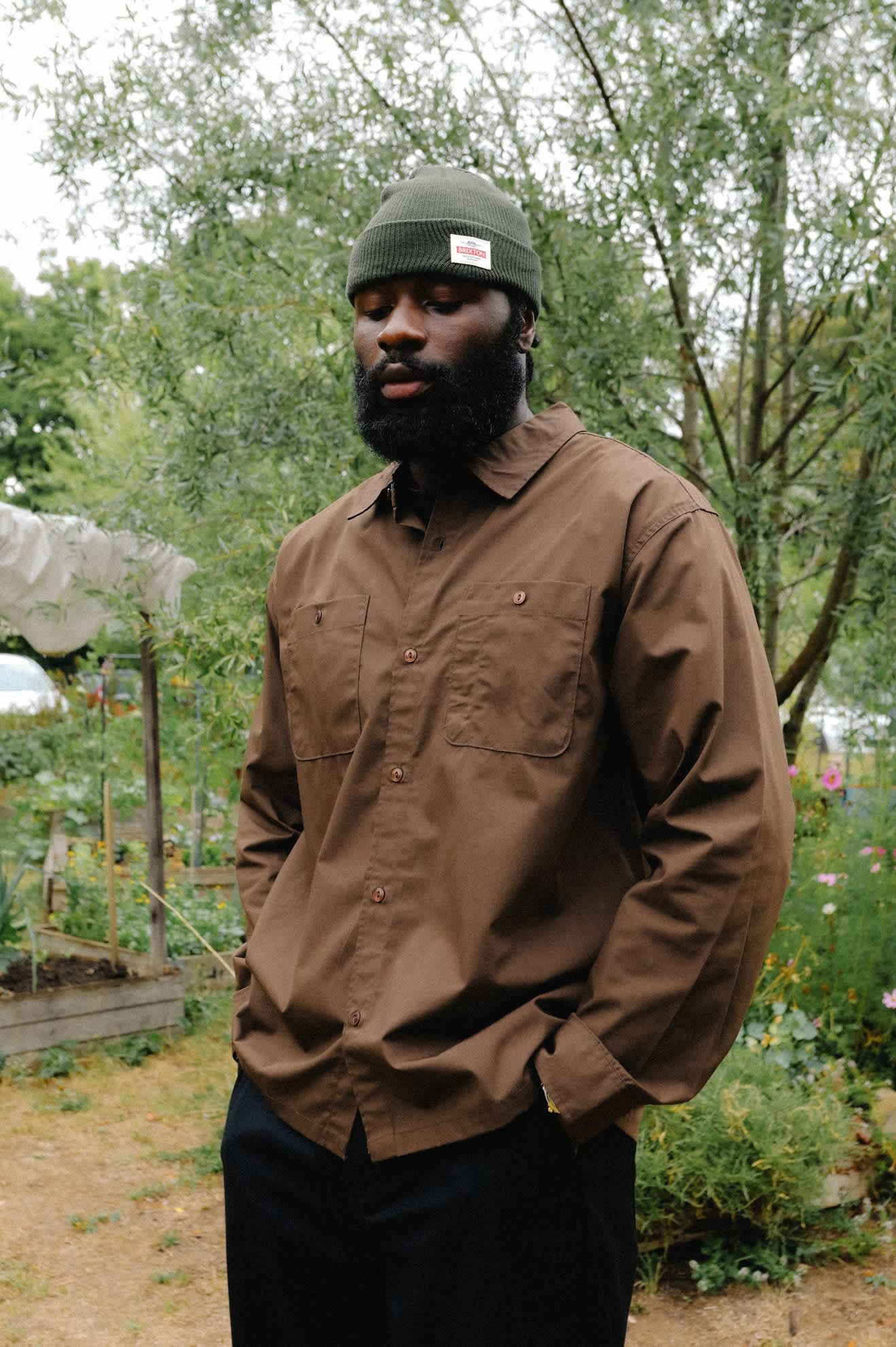 brixton-trademark-beanie-m-tze-dark-olive-recycling image 3