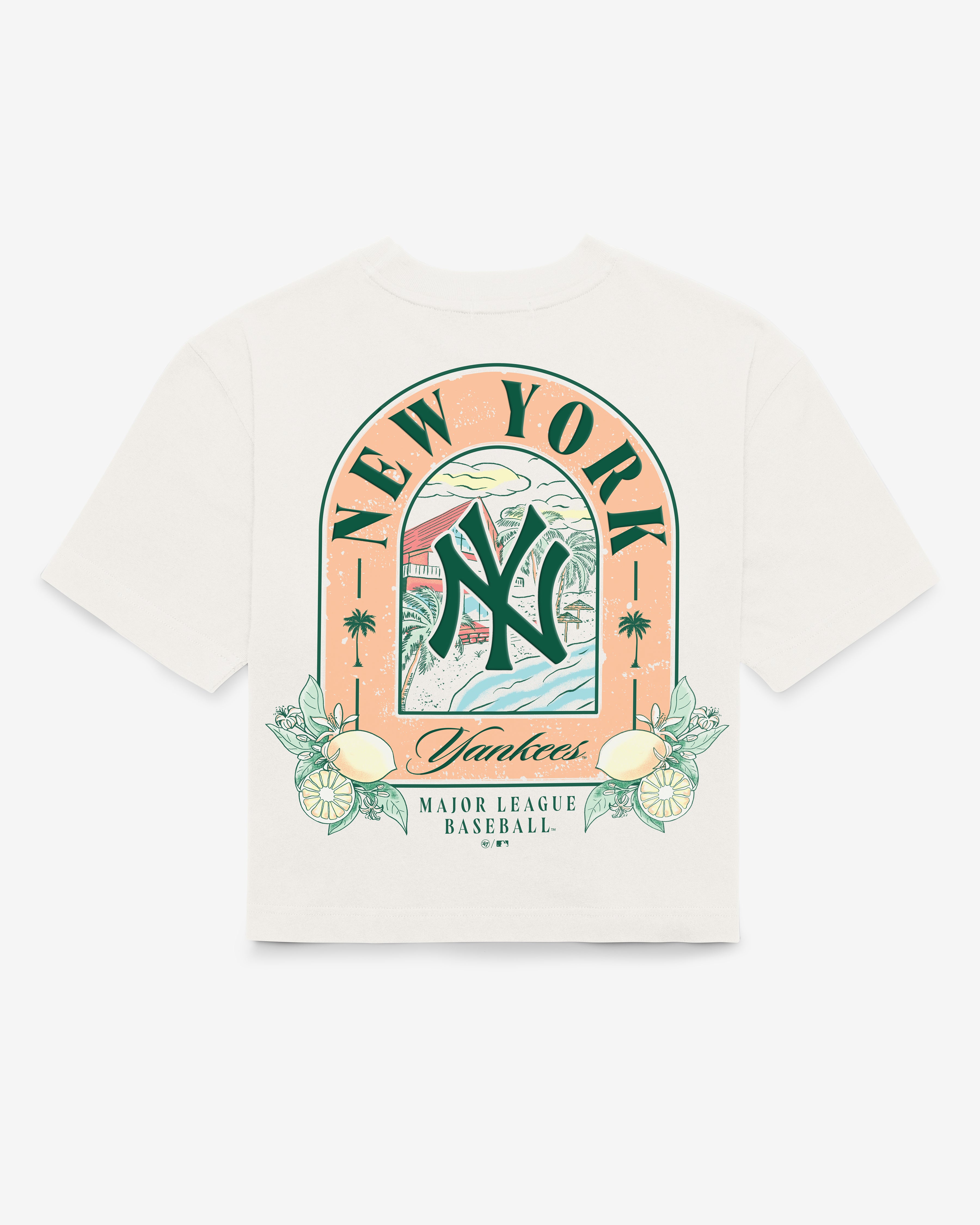 47-brand-reed-city-yankees-t-shirt-sandstone-damen-cropped image 3