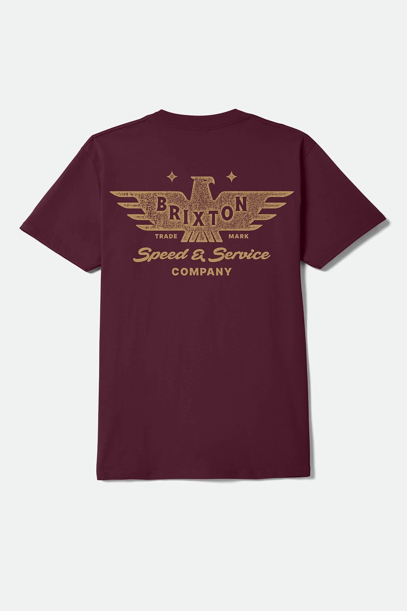 brixton-ewing-standard-t-shirt-burgundy-baumwolle image 2