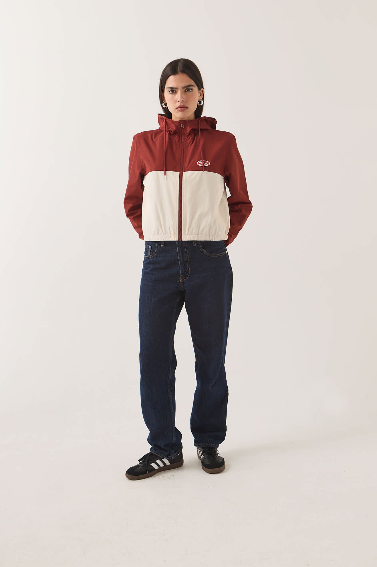 brixton-parsons-windbreaker-damen-dunkelrot-wei image 3