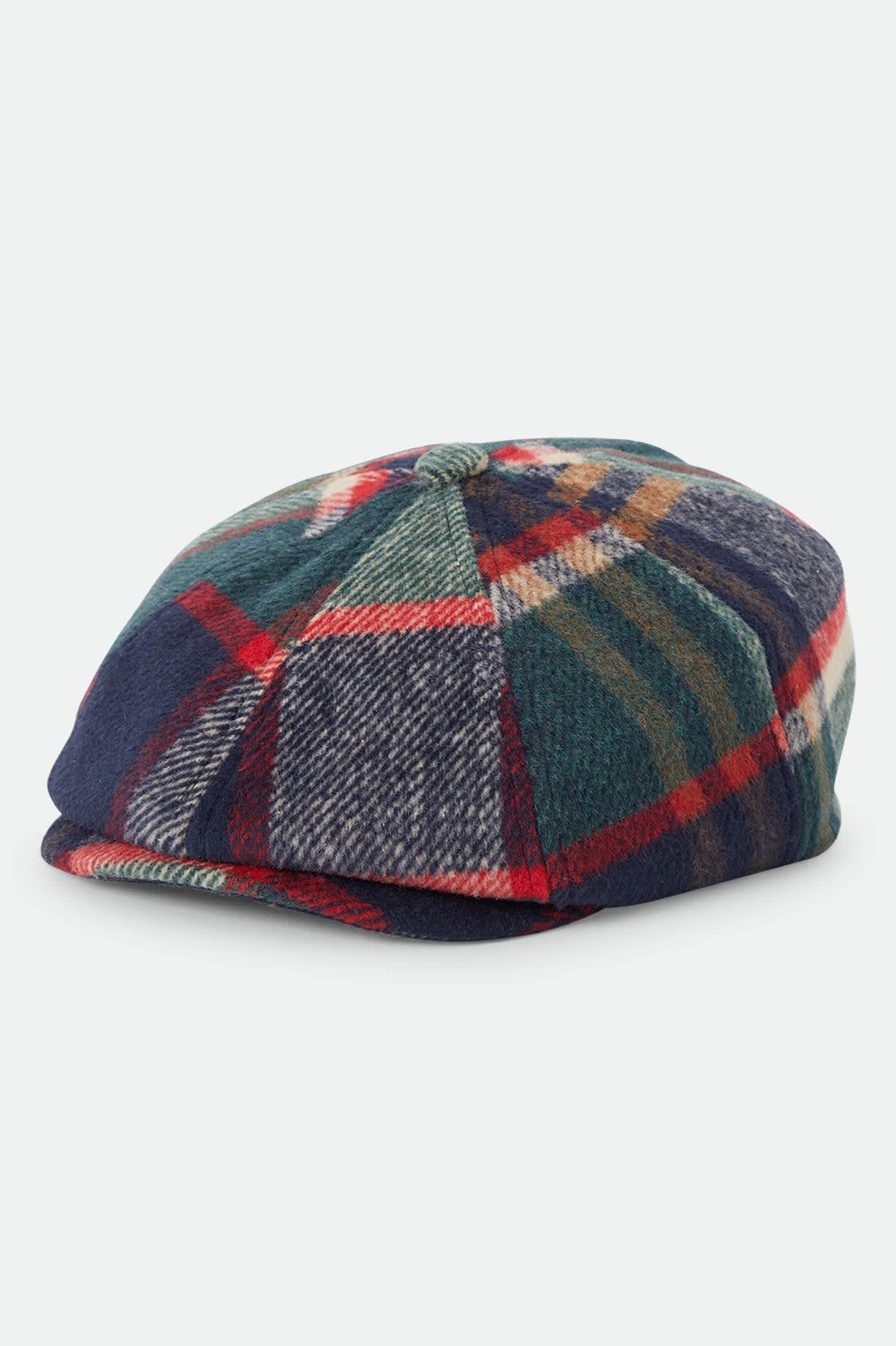 brixton-brood-newsboy-cap-navy-green-red-creme-karo image 1