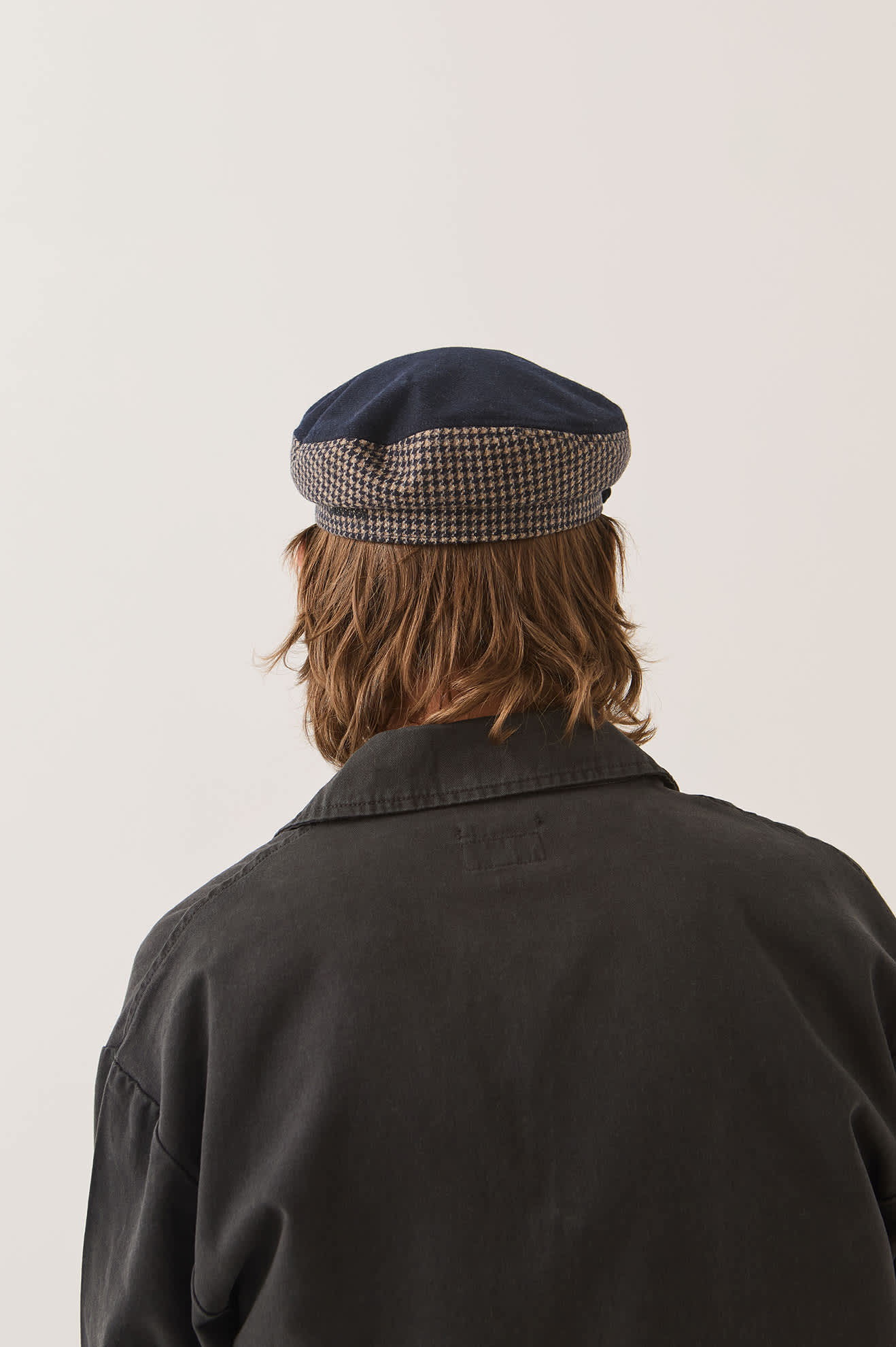 brixton-fiddler-fisherman-cap-navy-sand-houndstooth image 4