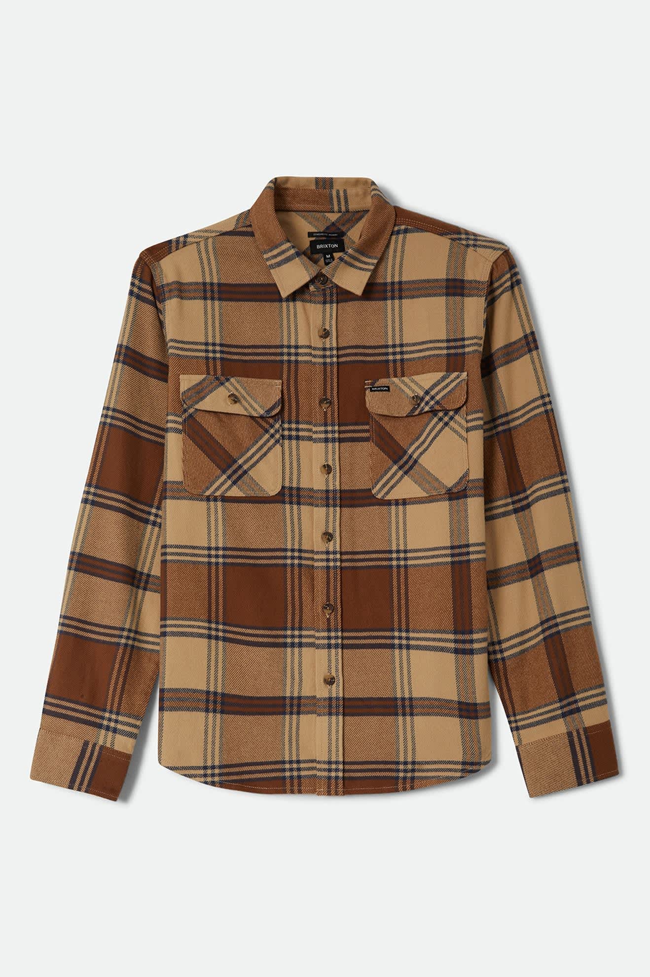 brixton-bowery-flannel-hemd-sand-bison-kariert image 1