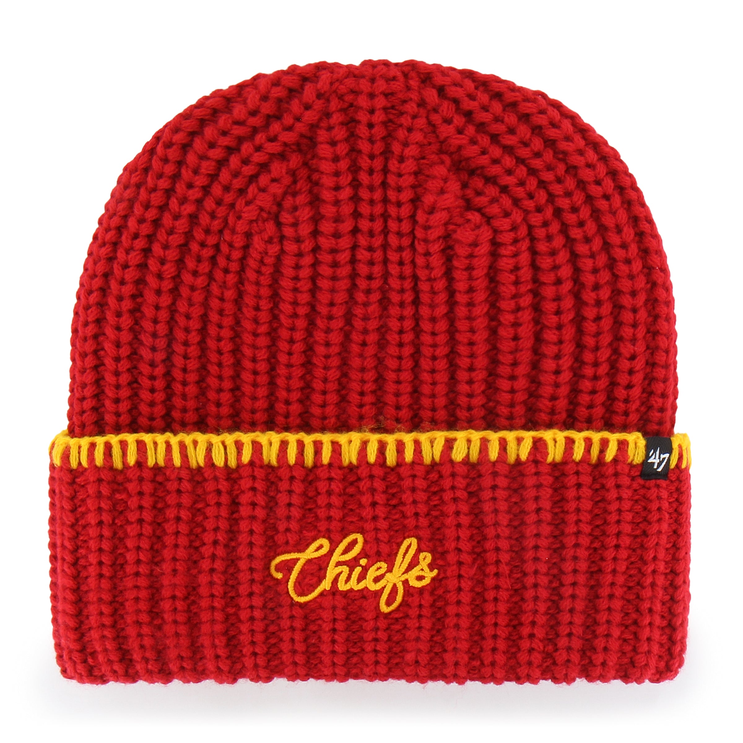 47-knits-kansas-city-chiefs-blanket-stitch-beanie-rot image 1