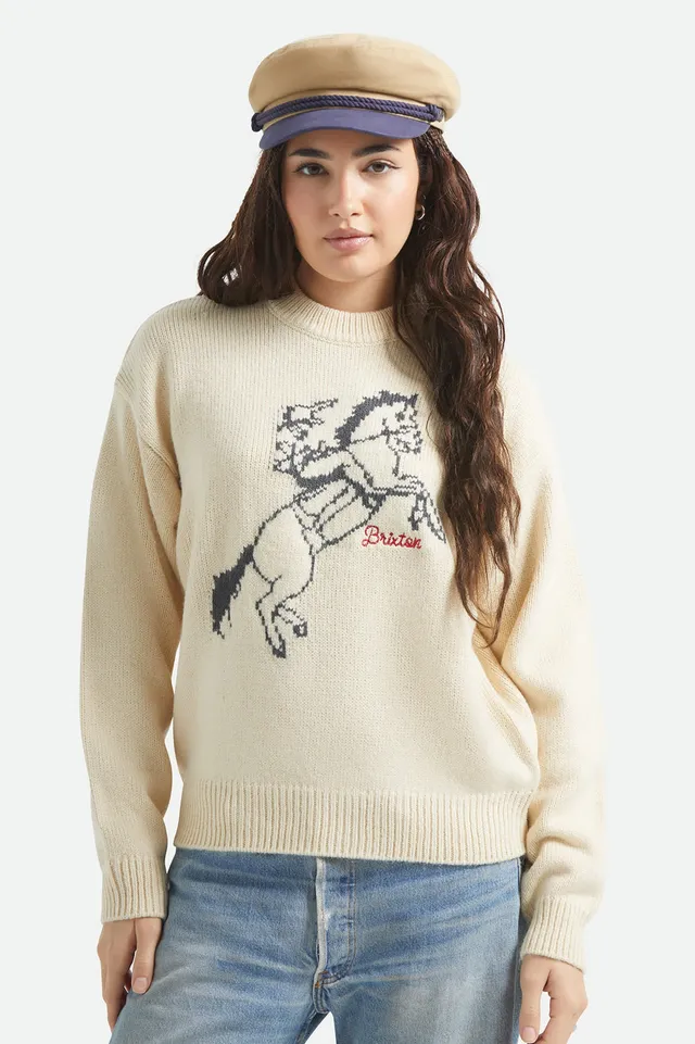 brixton-ranching-club-crew-pullover-whitecap-cowboy-stickerei image 1