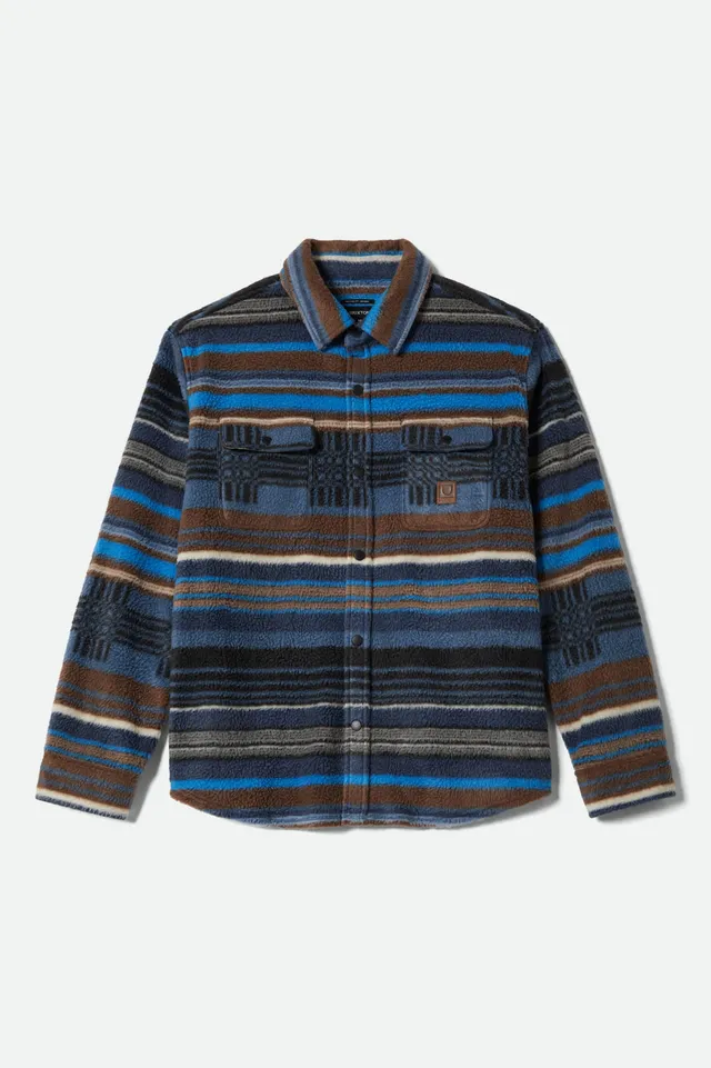 brixton-bowery-arctic-stretch-flanellhemd-mood-indigo-blanket-stripe image 1