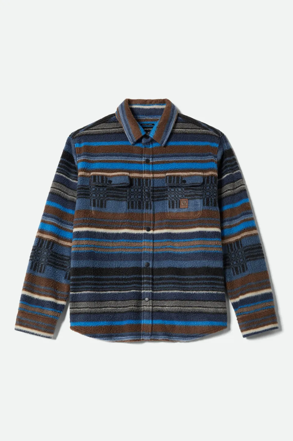 brixton-bowery-arctic-stretch-flanellhemd-mood-indigo-blanket-stripe image 1