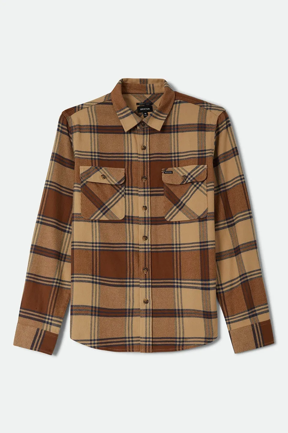 brixton-bowery-flannel-hemd-sand-bison-kariert image 1