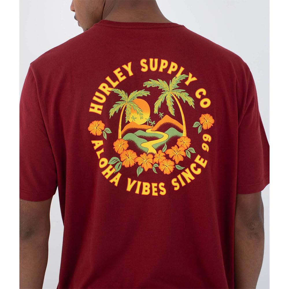 hurley-hawaiian-island-t-shirt-herren-schwarz-print-rundhals image 3